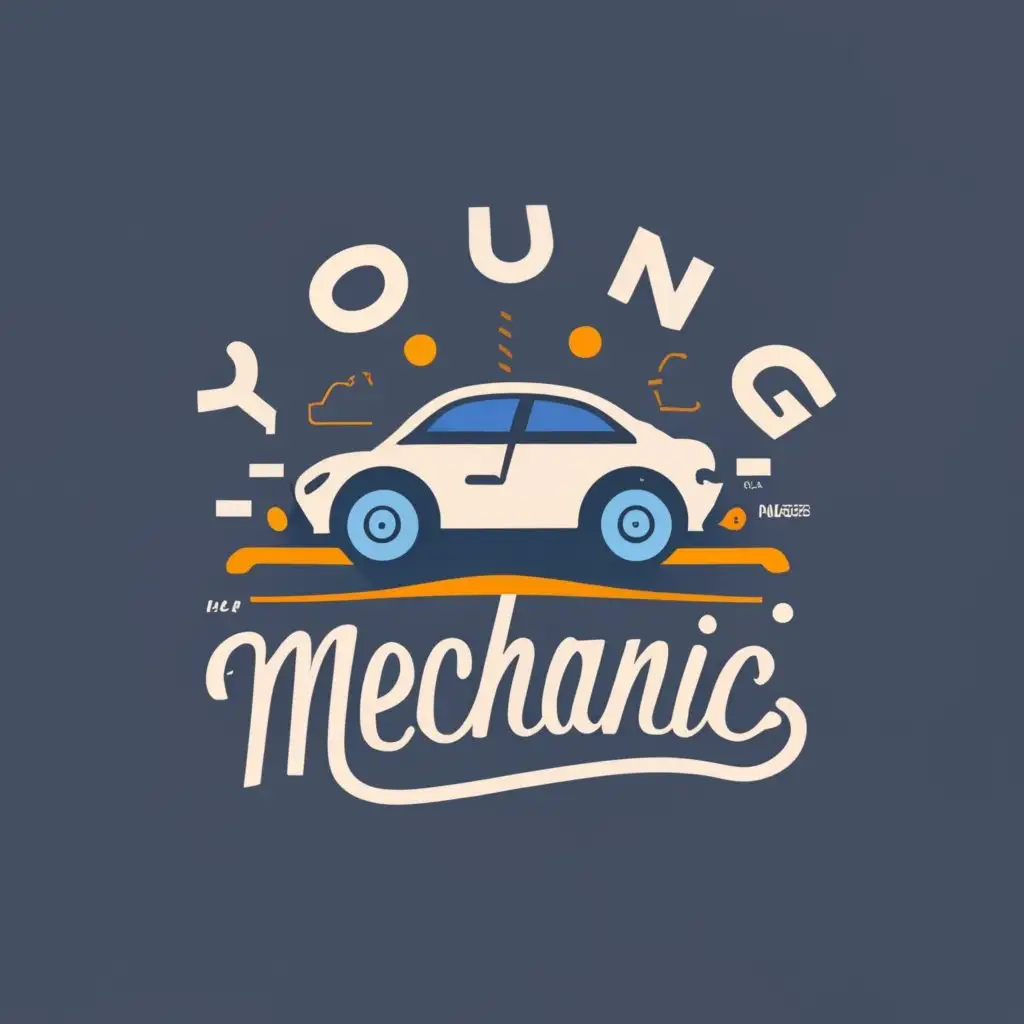 logo, CAR, with the text "YOUNG MECHANIC", typography, be used in Automotive industry