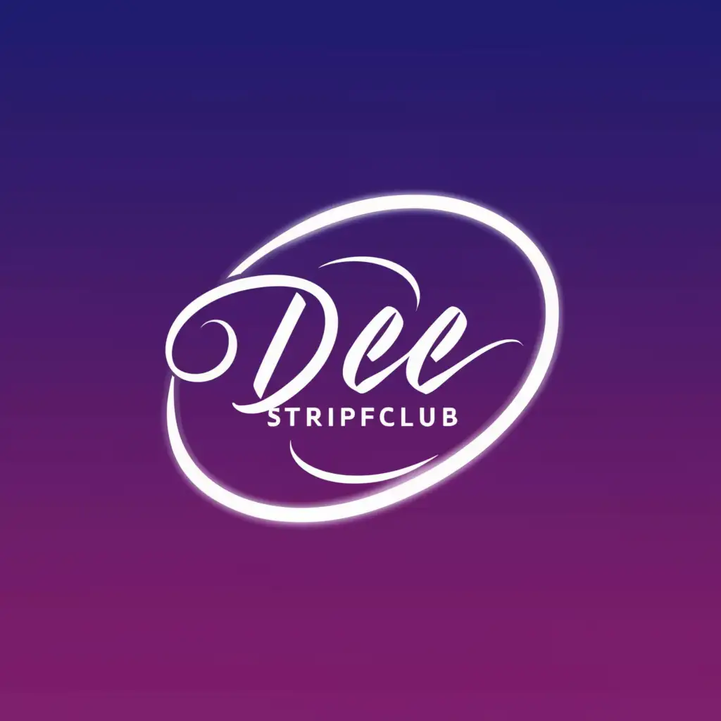 a logo design,with the text "Dee StripClub is 2024", main symbol:Purple,pink glowly,Moderate,clear background