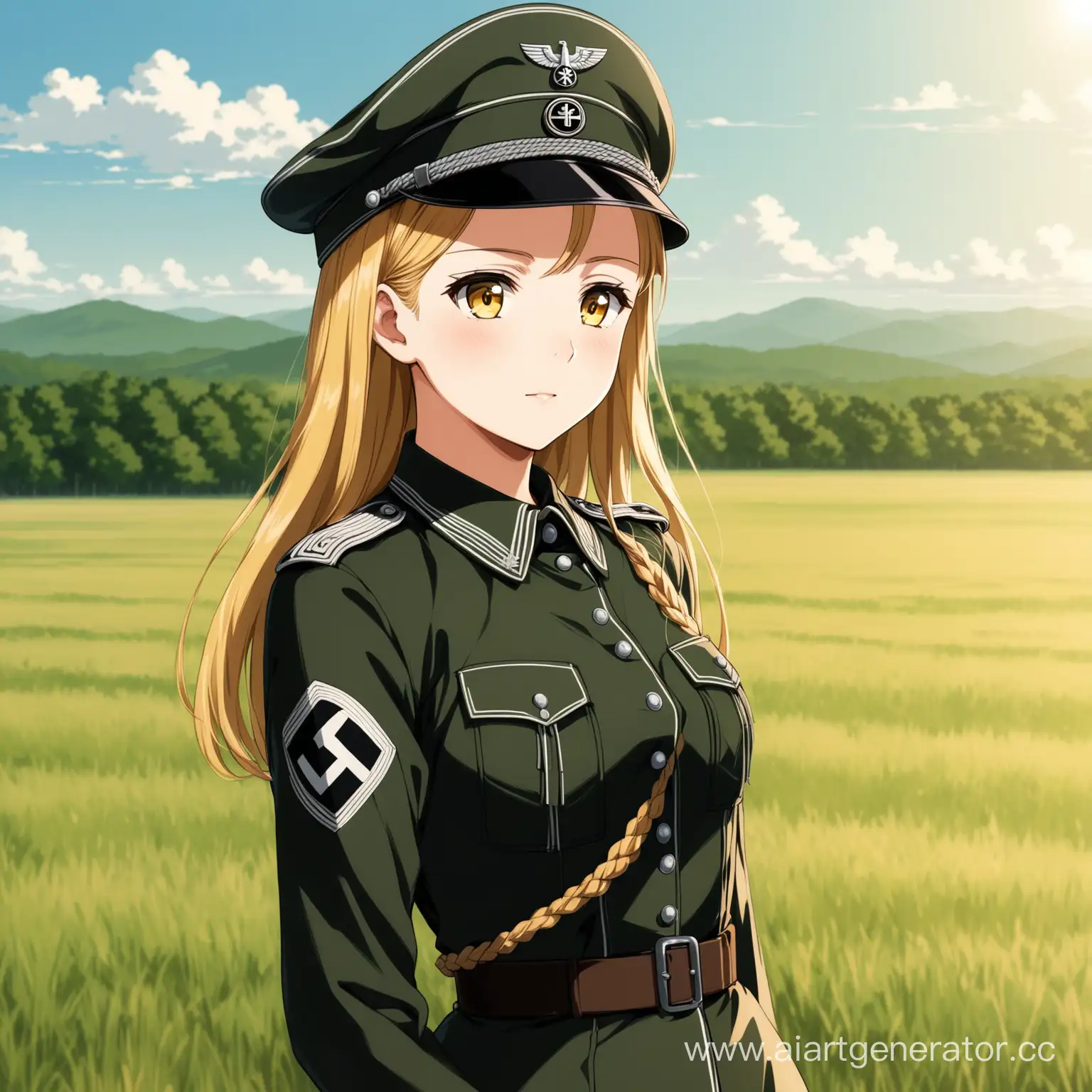 Anime-Style-Portrait-of-an-18YearOld-Girl-in-German-SS-Uniform