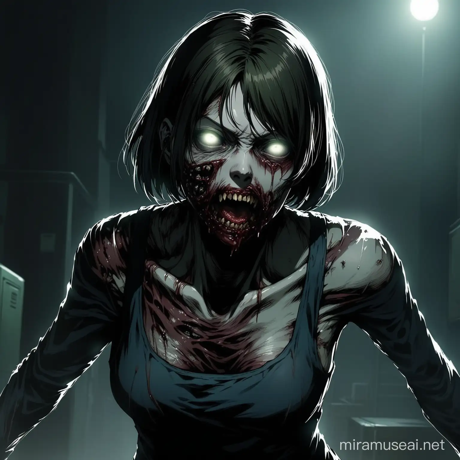 Human turning into a zombie from resident evil 2
