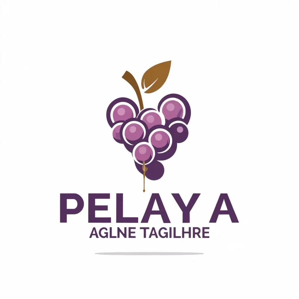 a logo design,with the text "PELAYA", main symbol:grape and nuts,Moderate,be used in Retail industry,clear background