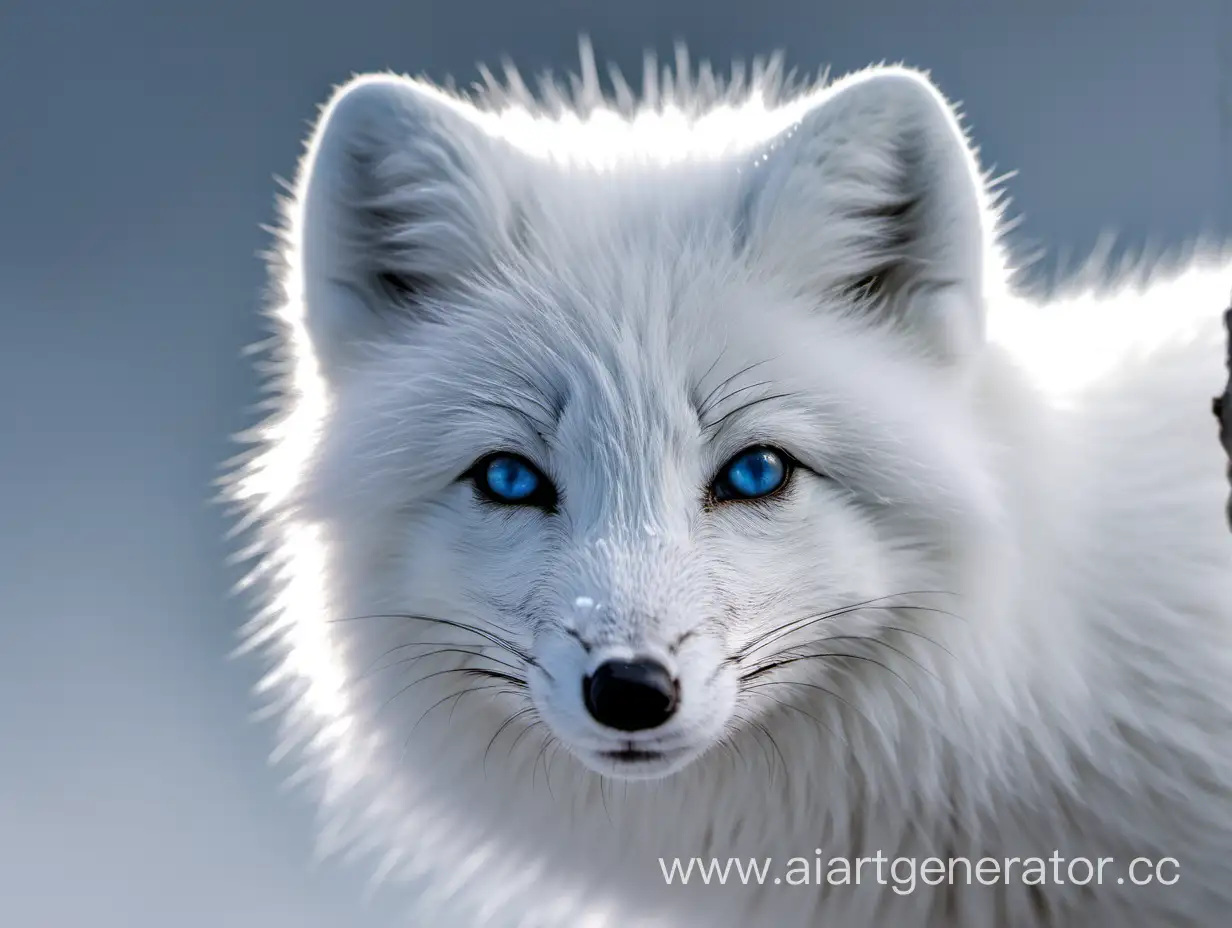 arctic fox, icy eyes