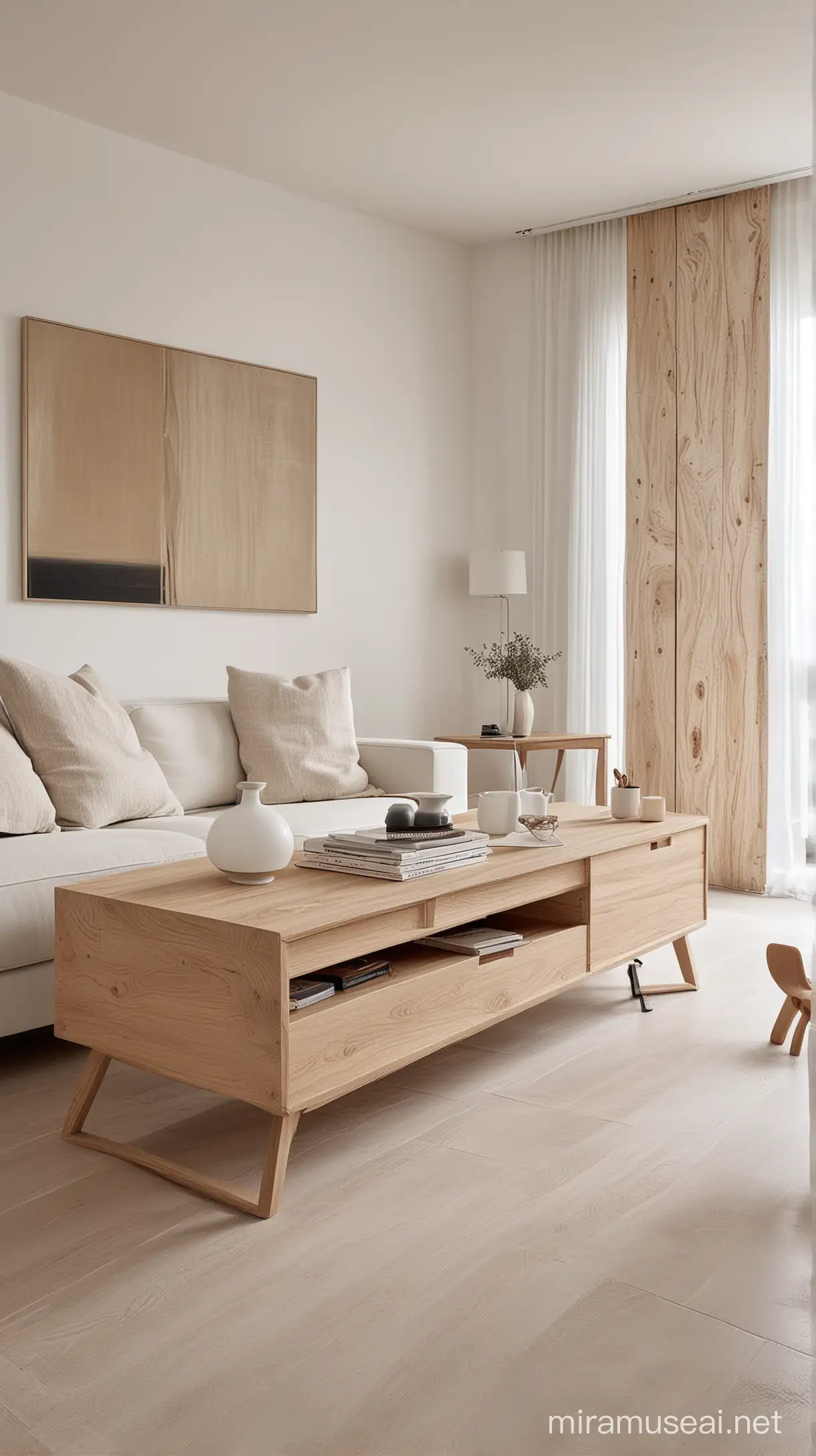 Modern Interior Design with White and Wood Tones