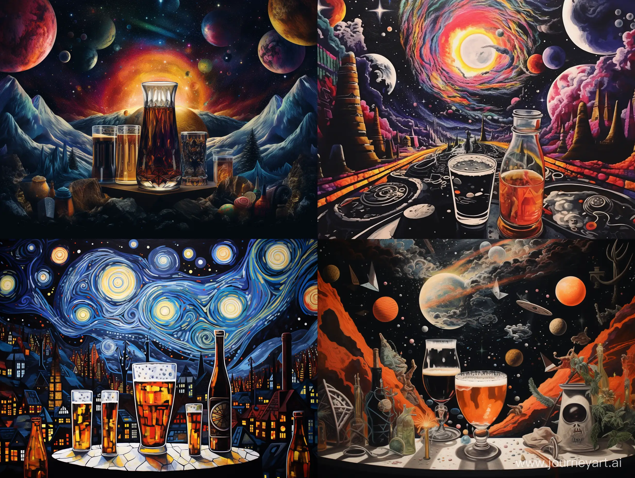 futurism, hypno eyes, craft beer, night, space