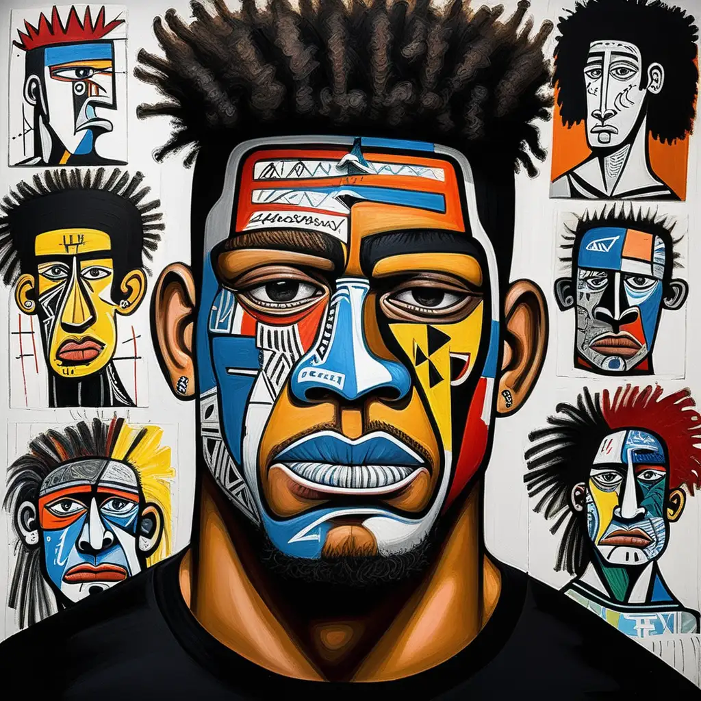 All Blacks Rugby Player Embracing Basquiat and Picasso Styles