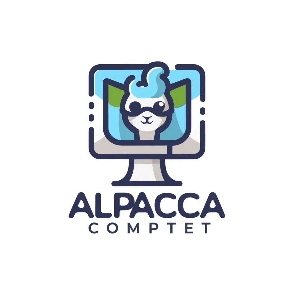 a logo design,with the text "Alpaca Computer", main symbol:Computer IT,Moderate,be used in Technology industry,clear background