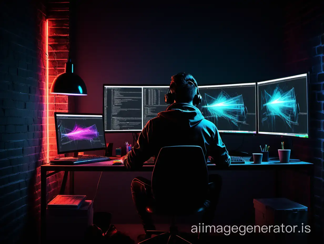 Digital-Artist-Creating-Stunning-Computer-Art-in-NeonLit-Loft-Studio