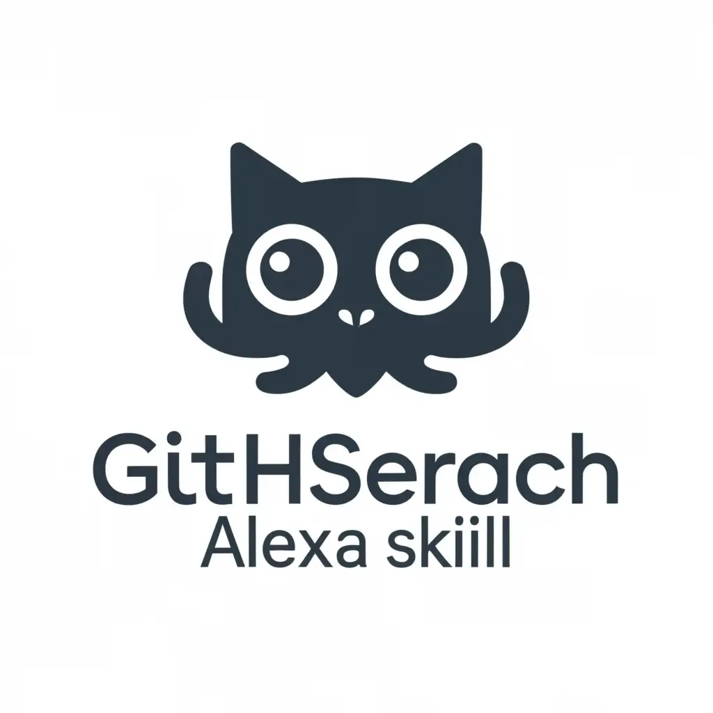 a logo design,with the text "Github search alexa skill logo", main symbol:octocat,Moderate,be used in Technology industry,clear background