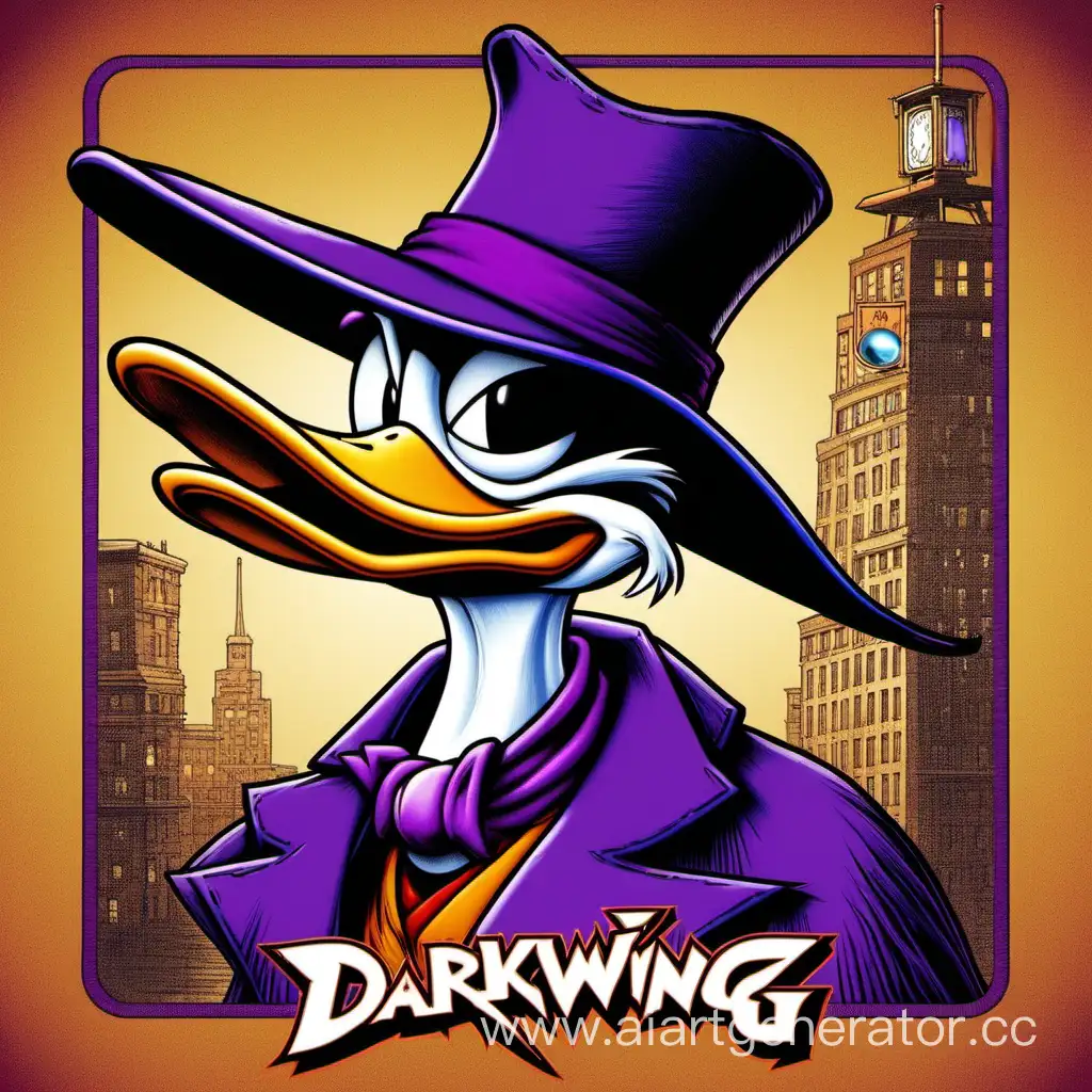 Mysterious-Superhero-Darkwing-Duck-Defending-the-City-at-Night