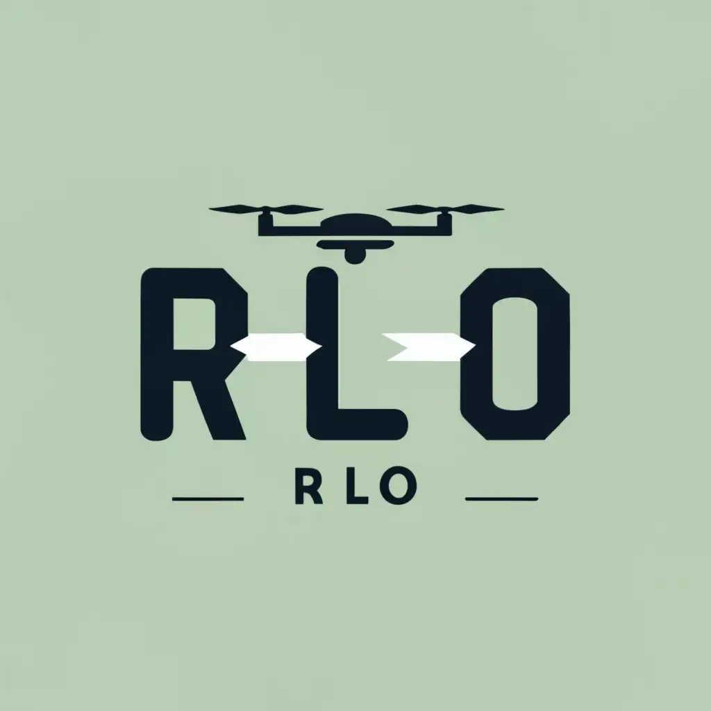 logo, Drone, with the text "R L O", typography, be used in Entertainment industry