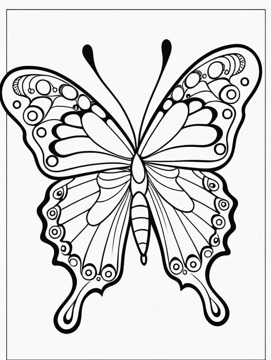 butterfly  - easy coloring page for kids