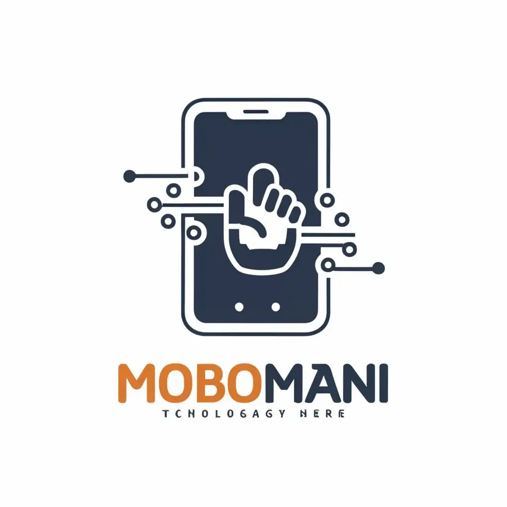 logo, technology
phone, with the text "moboman", typography, be used in Internet industry