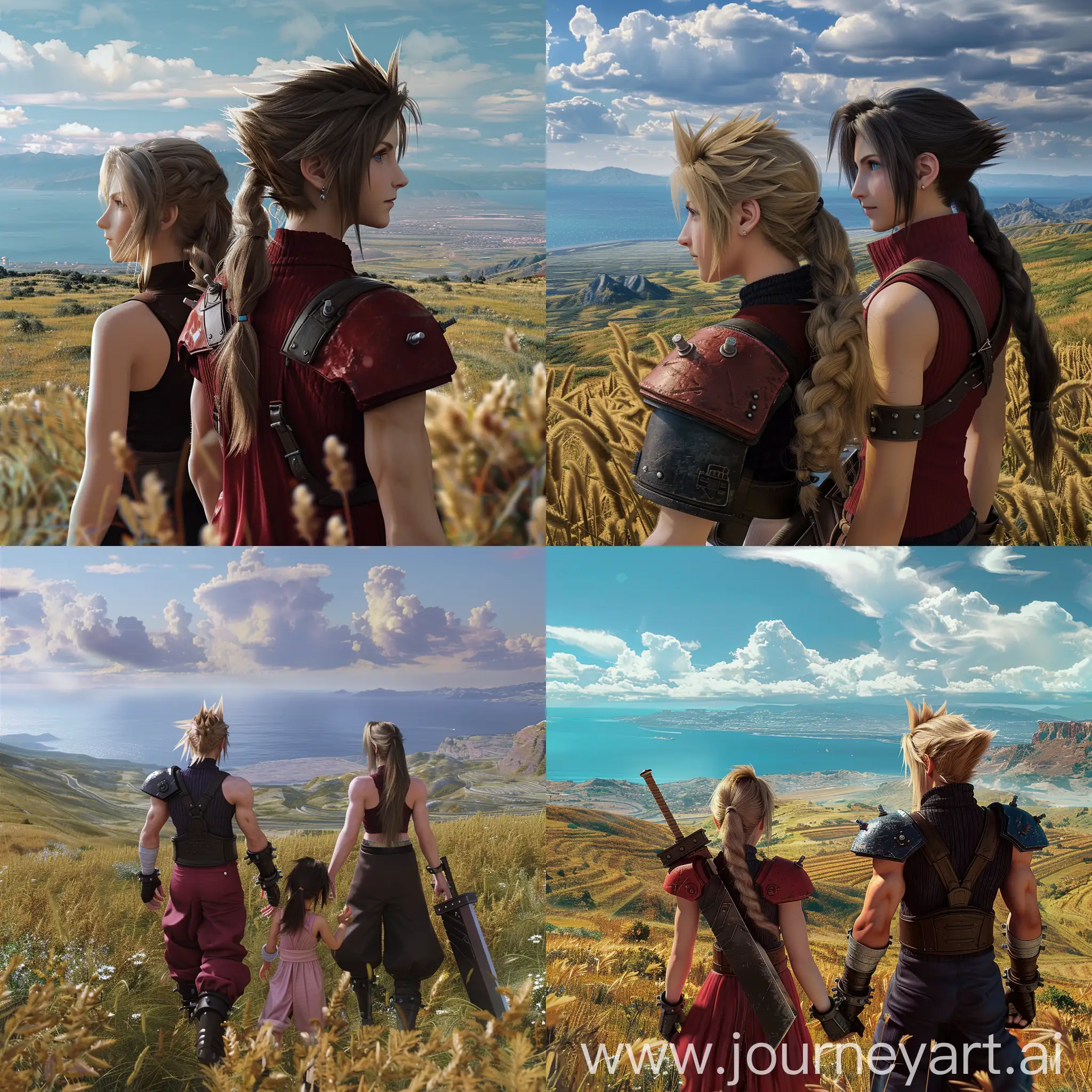 Epic-Journey-Tifa-Cloud-and-Aerith-in-Hyperrealistic-Fantasy-World