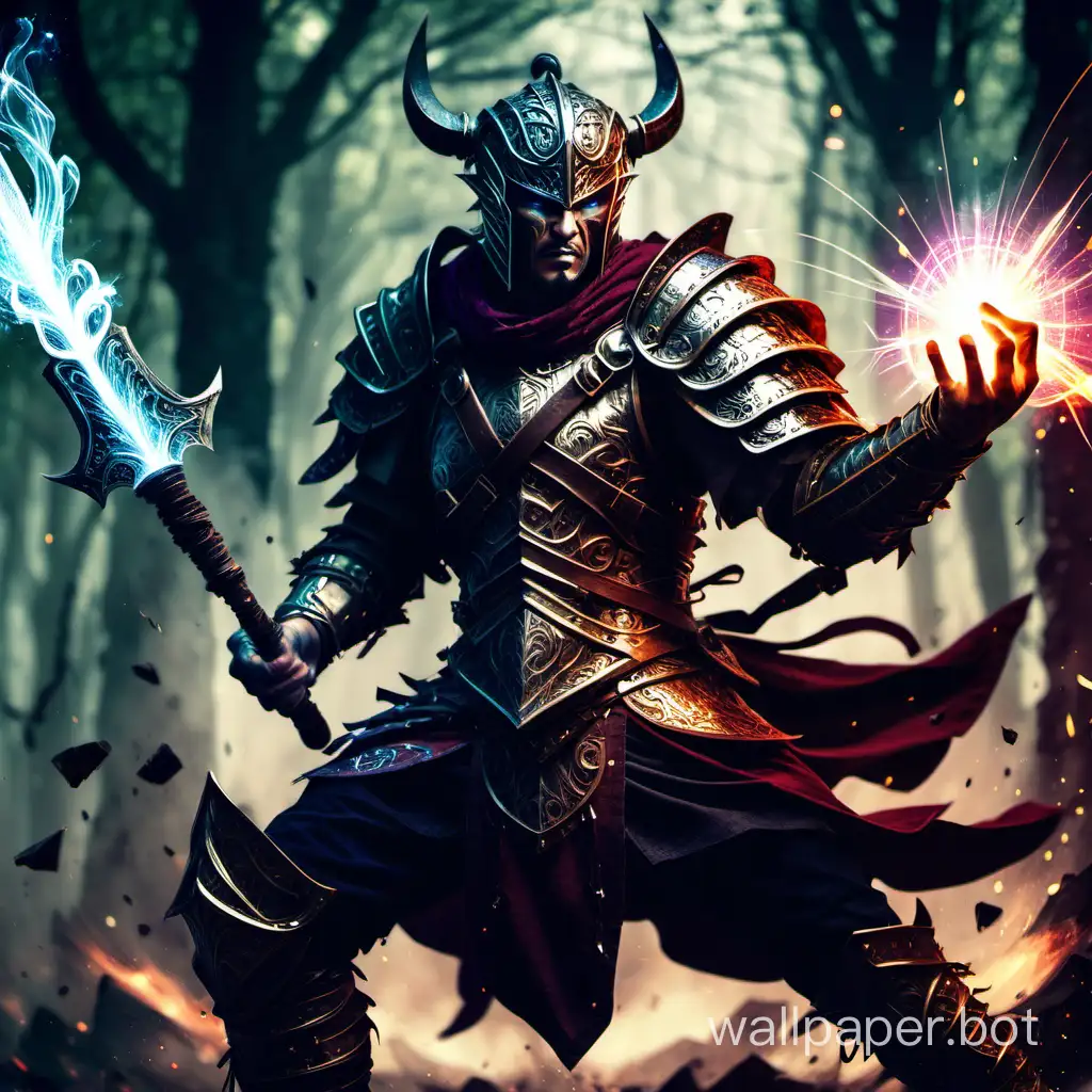 Powerful-Fantasy-Warrior-Casting-Enchantments-in-Battle