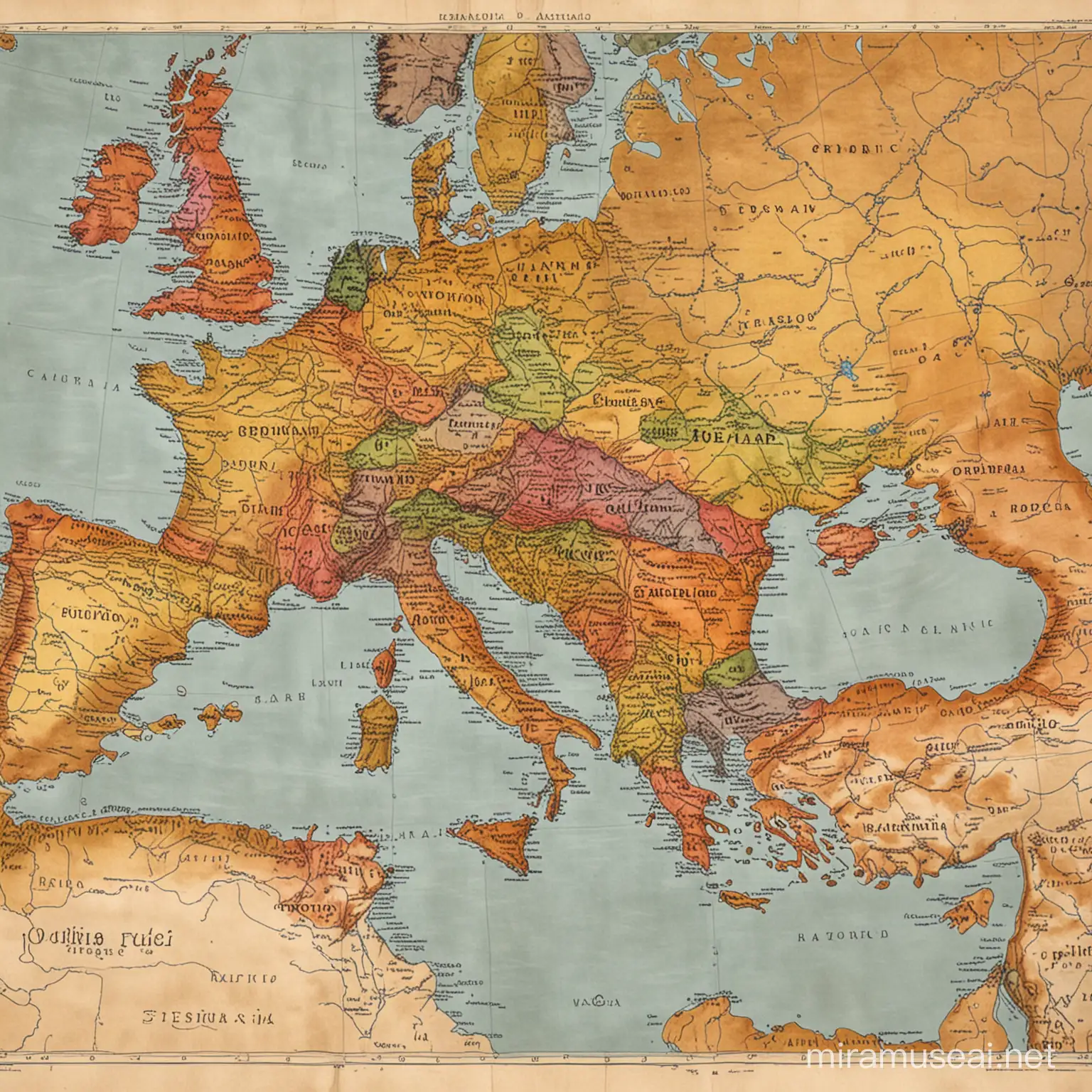 RomanoGermanic Era Map Geographic Representation of Ancient Territories