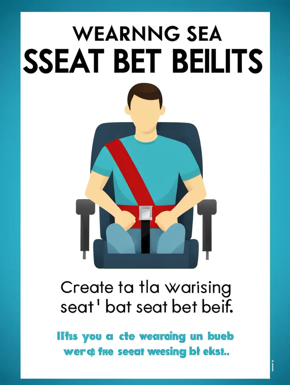 Safe Driving Advocacy Vibrant Poster Featuring Seat Belt Champions