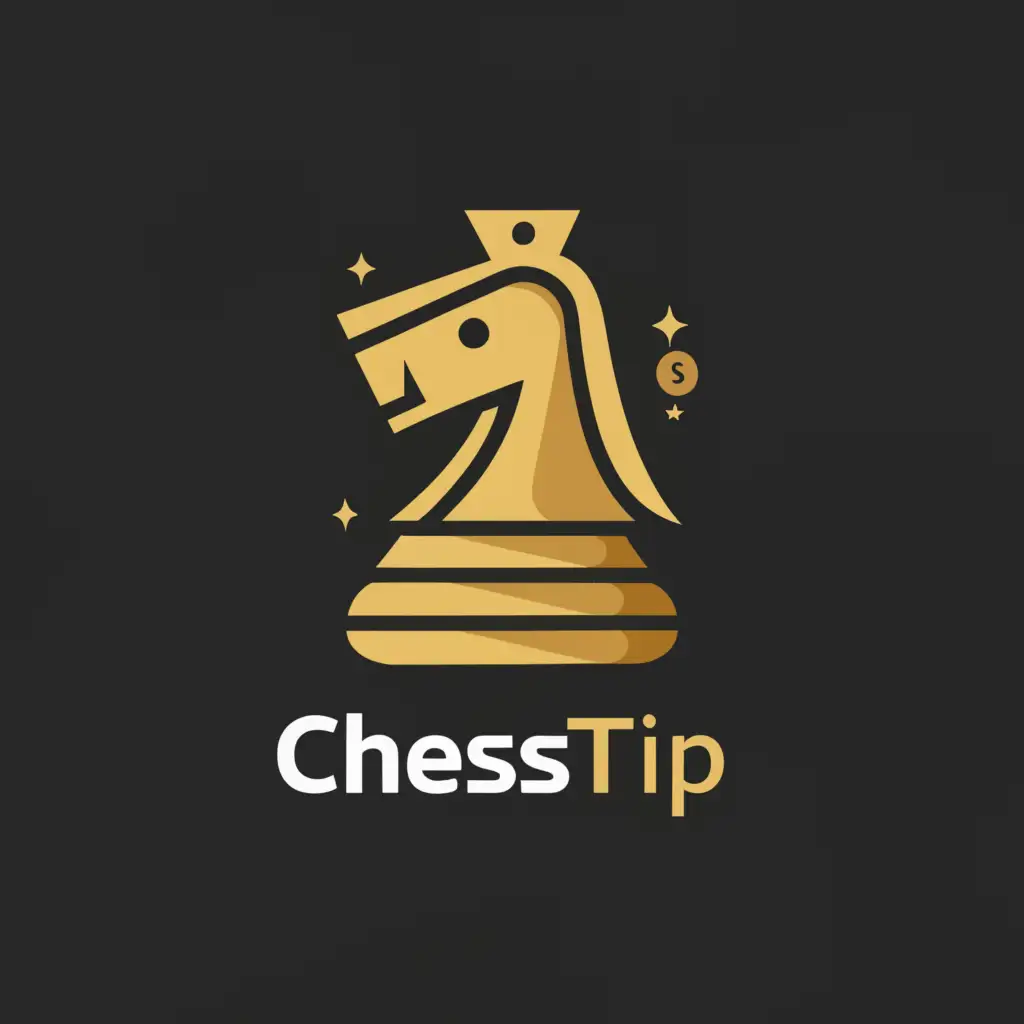 a logo design,with the text "ChessTIp", main symbol:Chess piece with something related to money,Minimalistic,be used in Technology industry,clear background