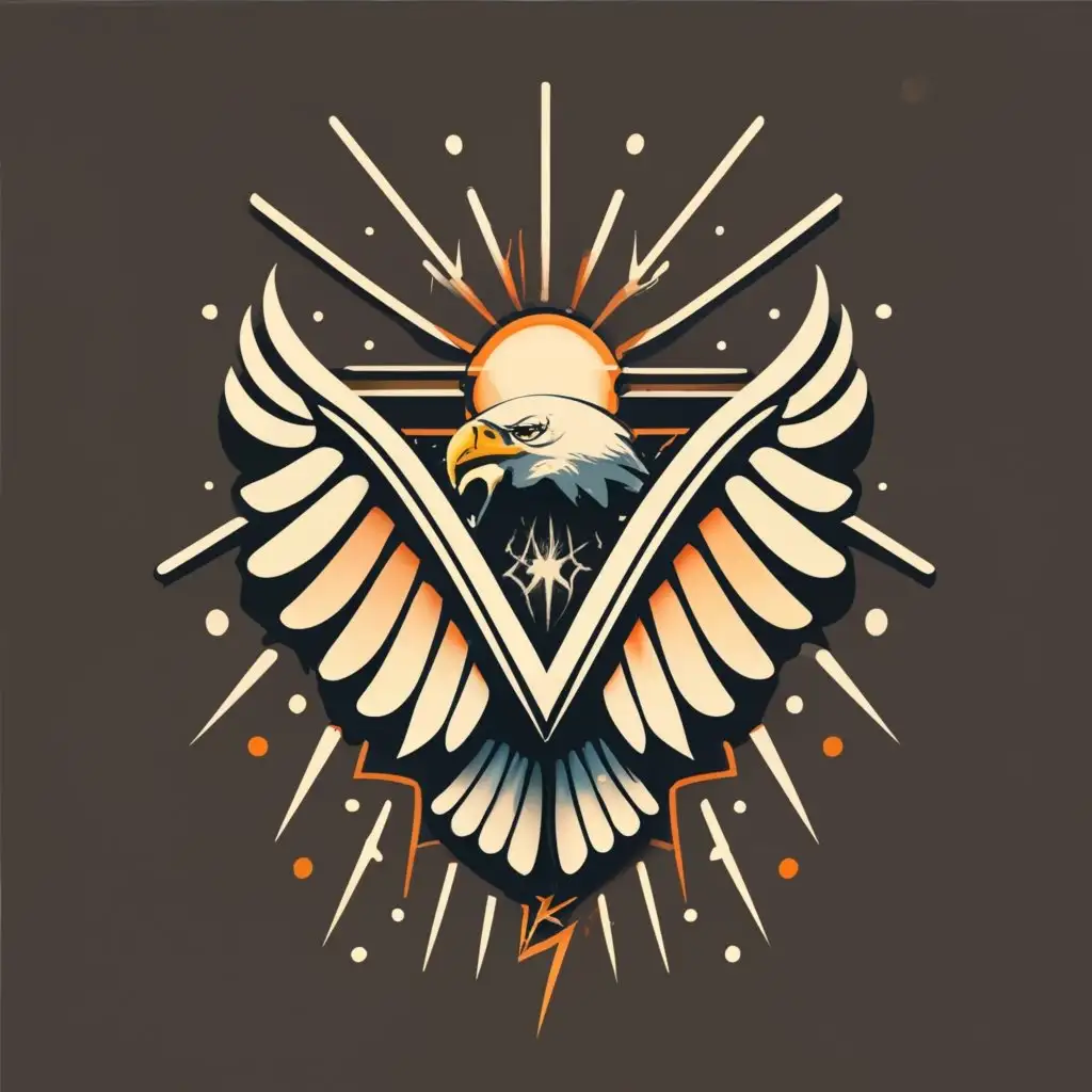 logo, eagle, lightning bult , sacred geometry, beacon, with the text "Beacon Of Light", typography