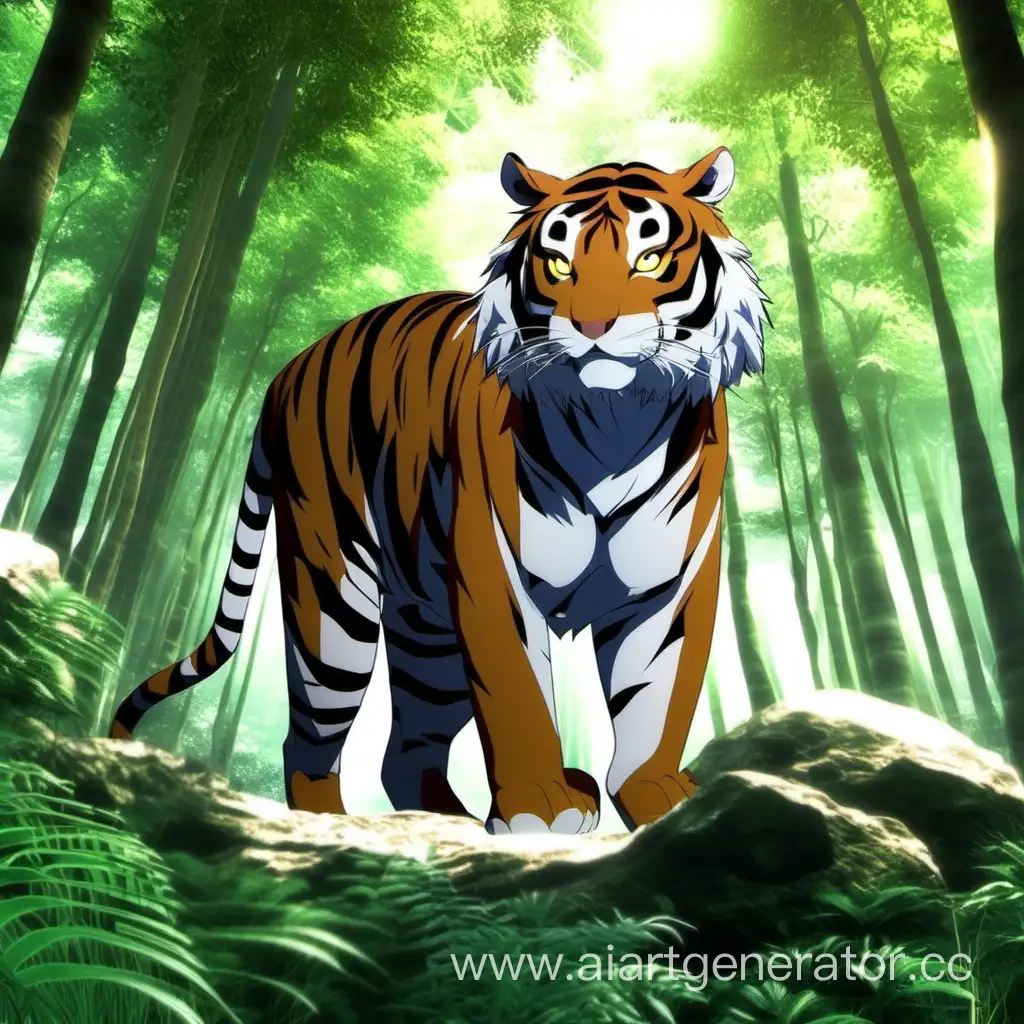 Anime-Tiger-in-Lush-Forest-Setting