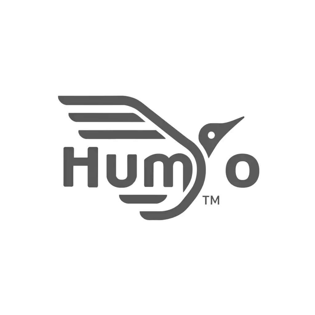 a logo design,with the text 'HUMO', main symbol:bird,Moderate, be used in Automotive industry, clear background