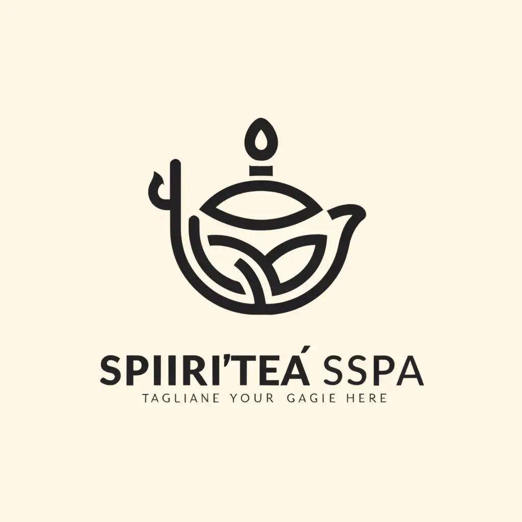 LOGO-Design-For-Spiritea-Away-Elegant-Tea-Pot-Emblem-for-Beauty-Spa-Industry