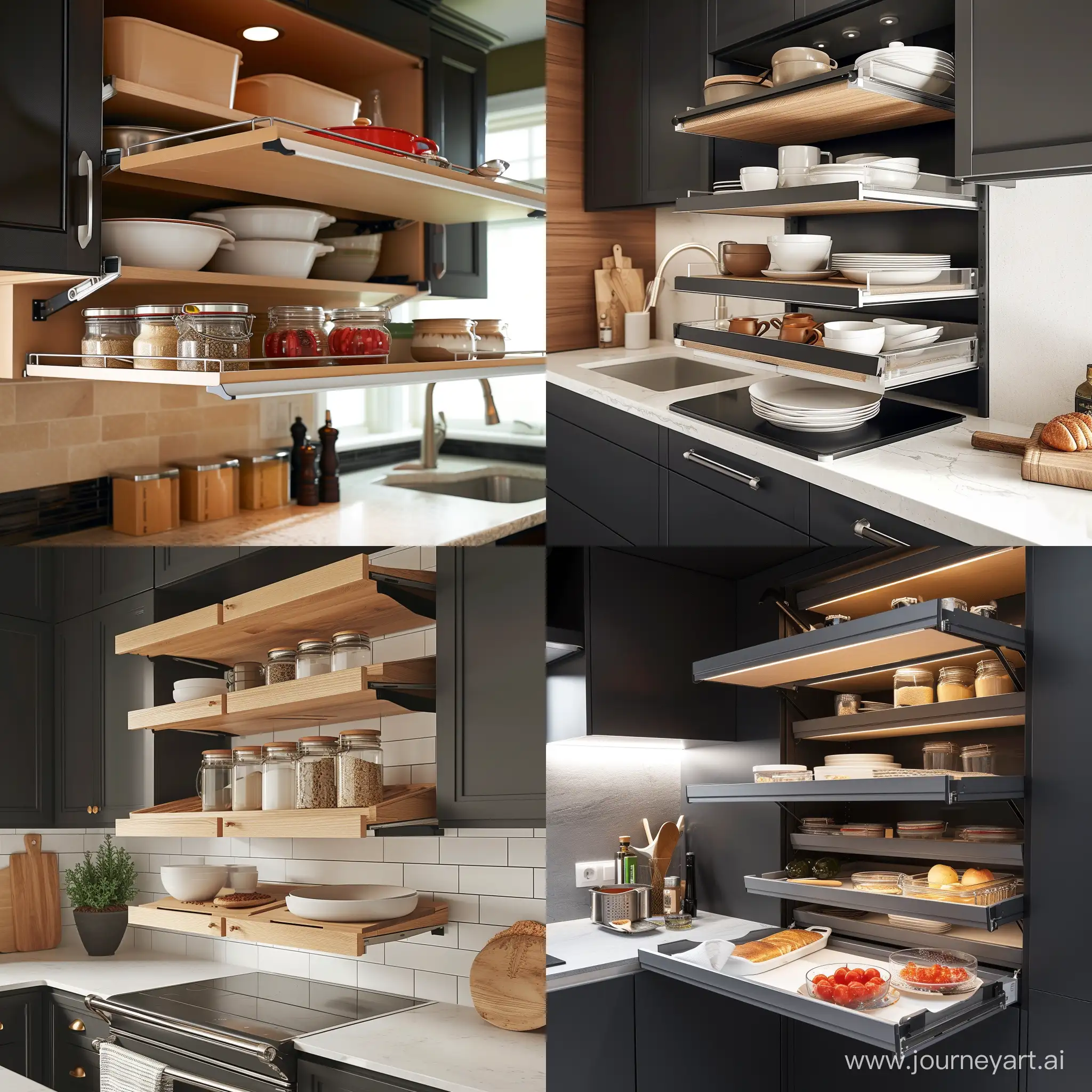 Overhead Kitchen Storage - Glide-Out Shelves