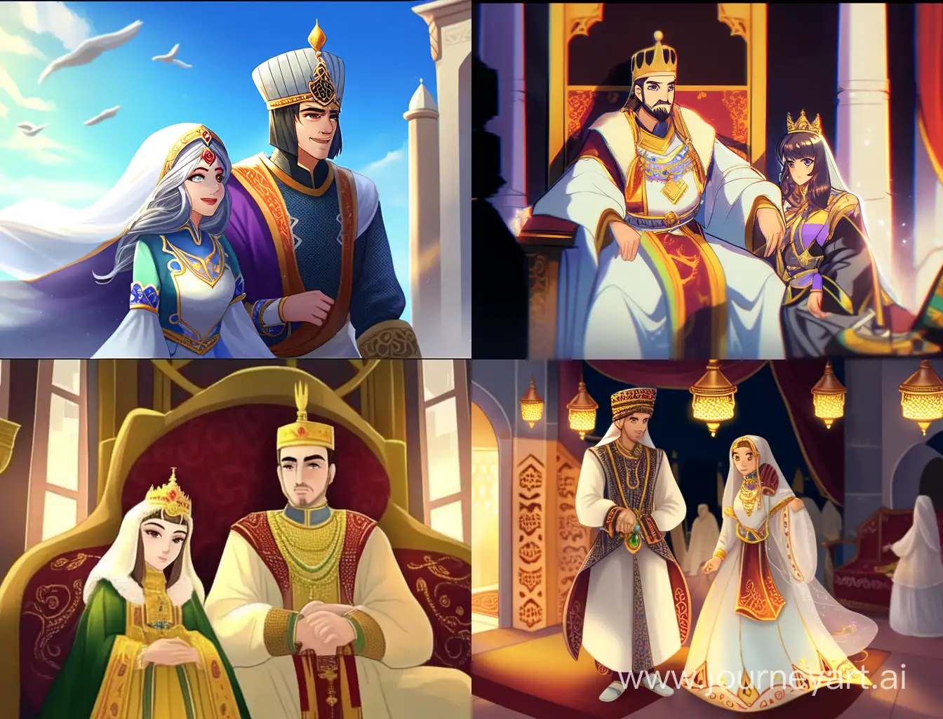 King-Mohammadreza-and-Wife-in-Majestic-Iranian-Setting