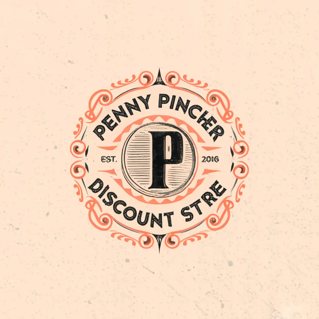 a logo design,with the text "Penny pincher discount store", main symbol:need to logo include a penny pincher coin and discount store,Moderate,clear background