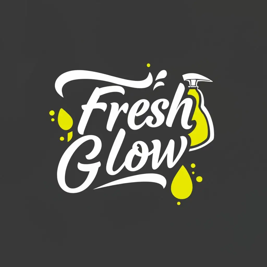 a logo design,with the text "fresh glow", main symbol:floor cleaner & bathroom cleaner,Moderate,be used in Retail industry,clear background