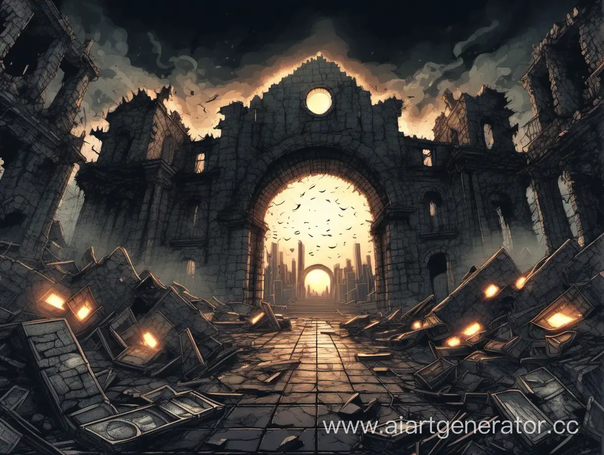 Eerie-Eye-Amidst-Ruins-Dark-Fantasy-YouTube-Banner