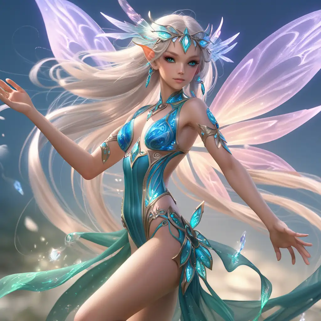 wind elemental female fairy, ravishing, body suit