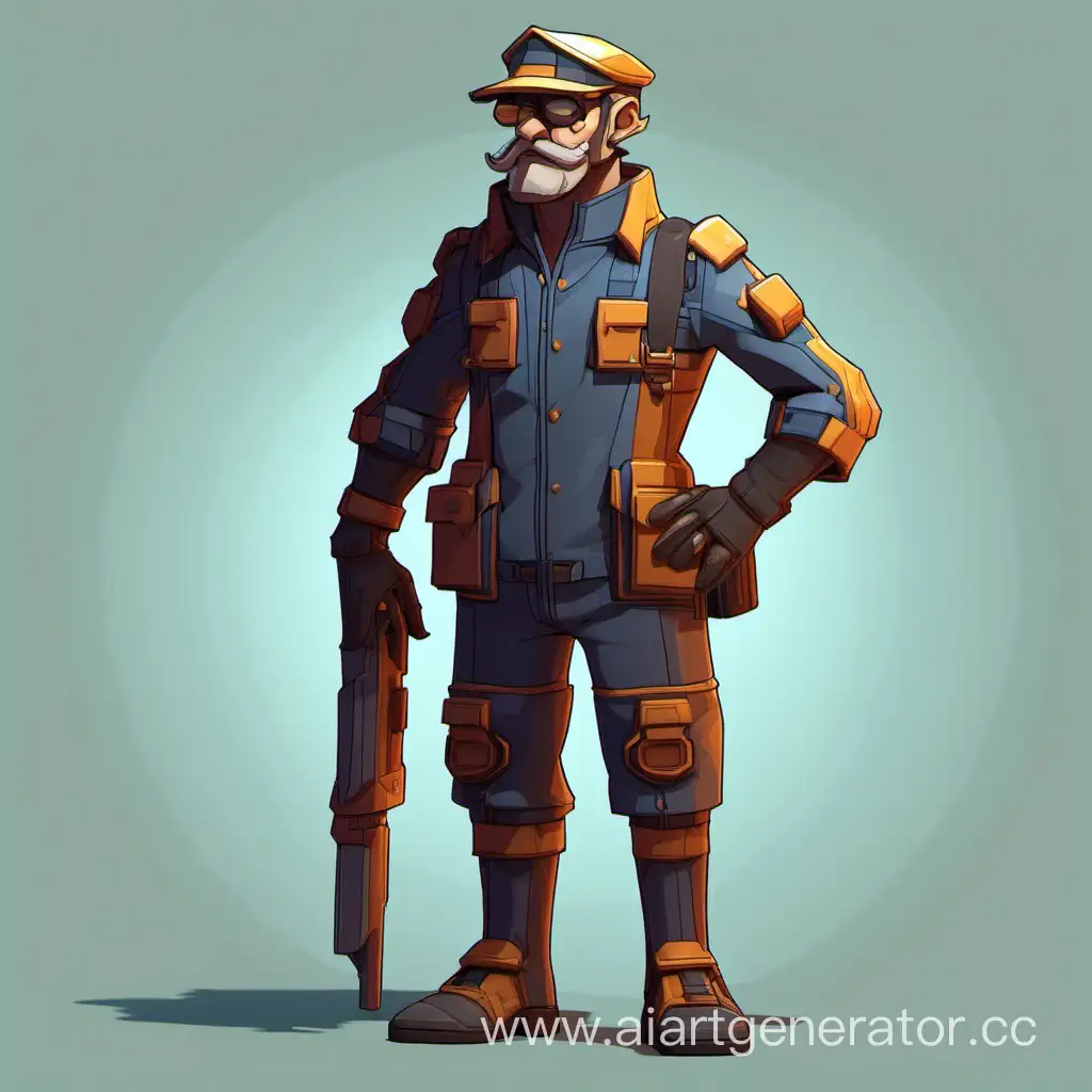 a low polly engineer for a game