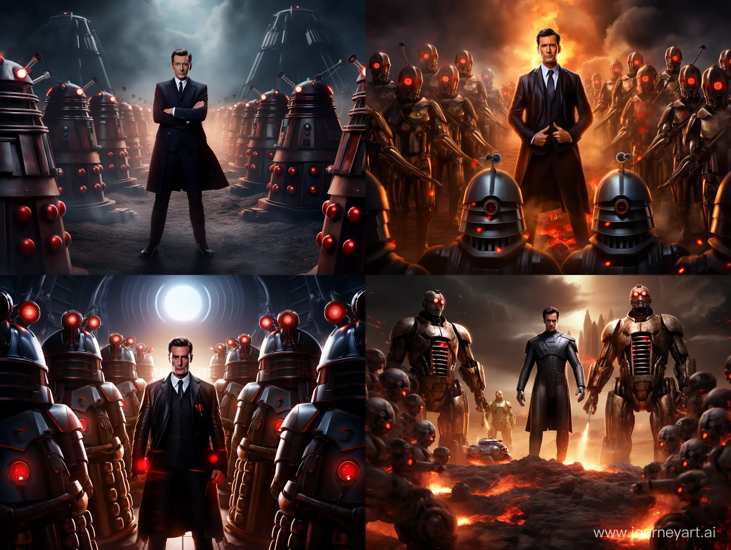 David Tennant Doctor Who Surrounded by Daleks