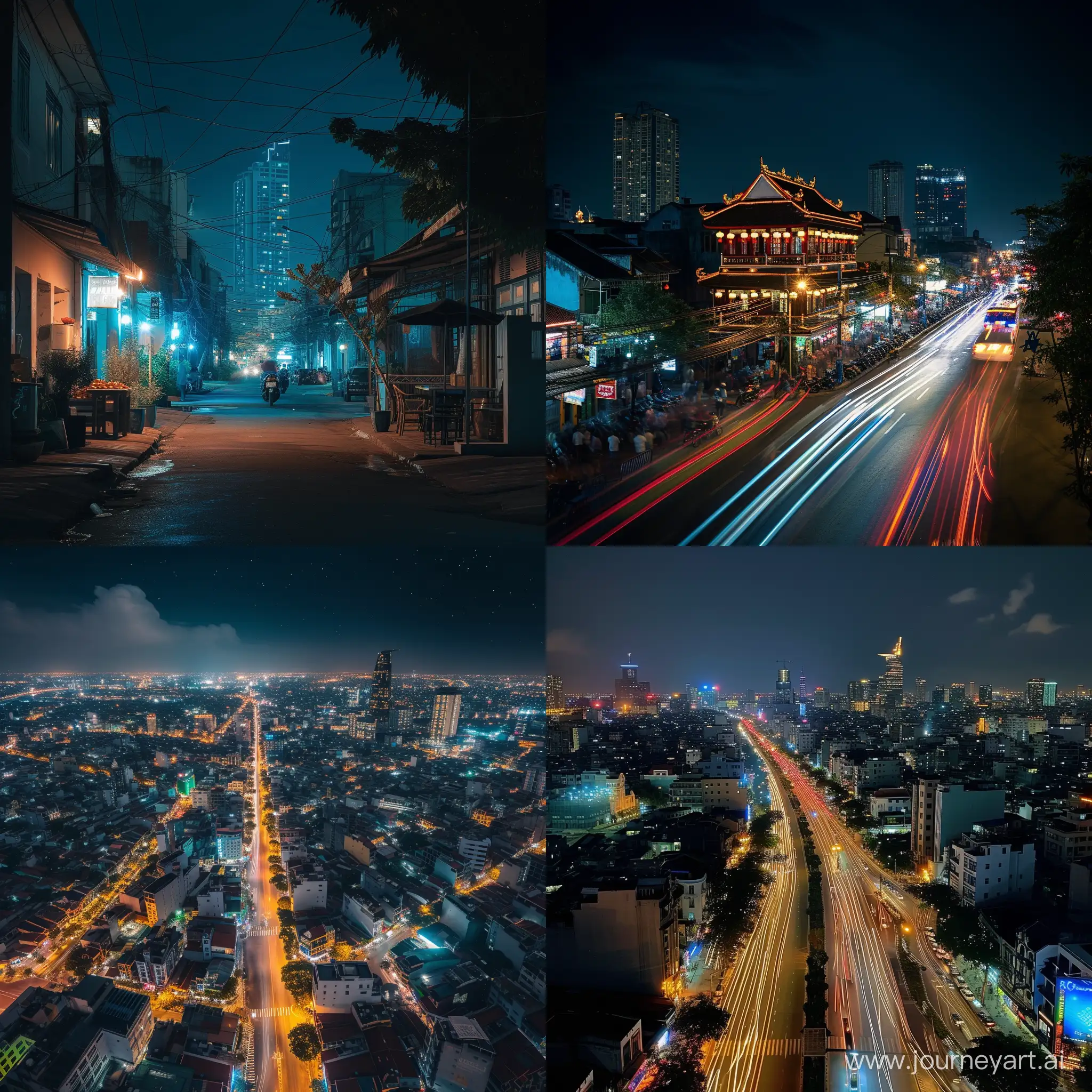 photography style, Pho Tay Bui Vien Distrist 1 Ho Chi Minh city, Viet Nam at night --v 6.0 --style raw

