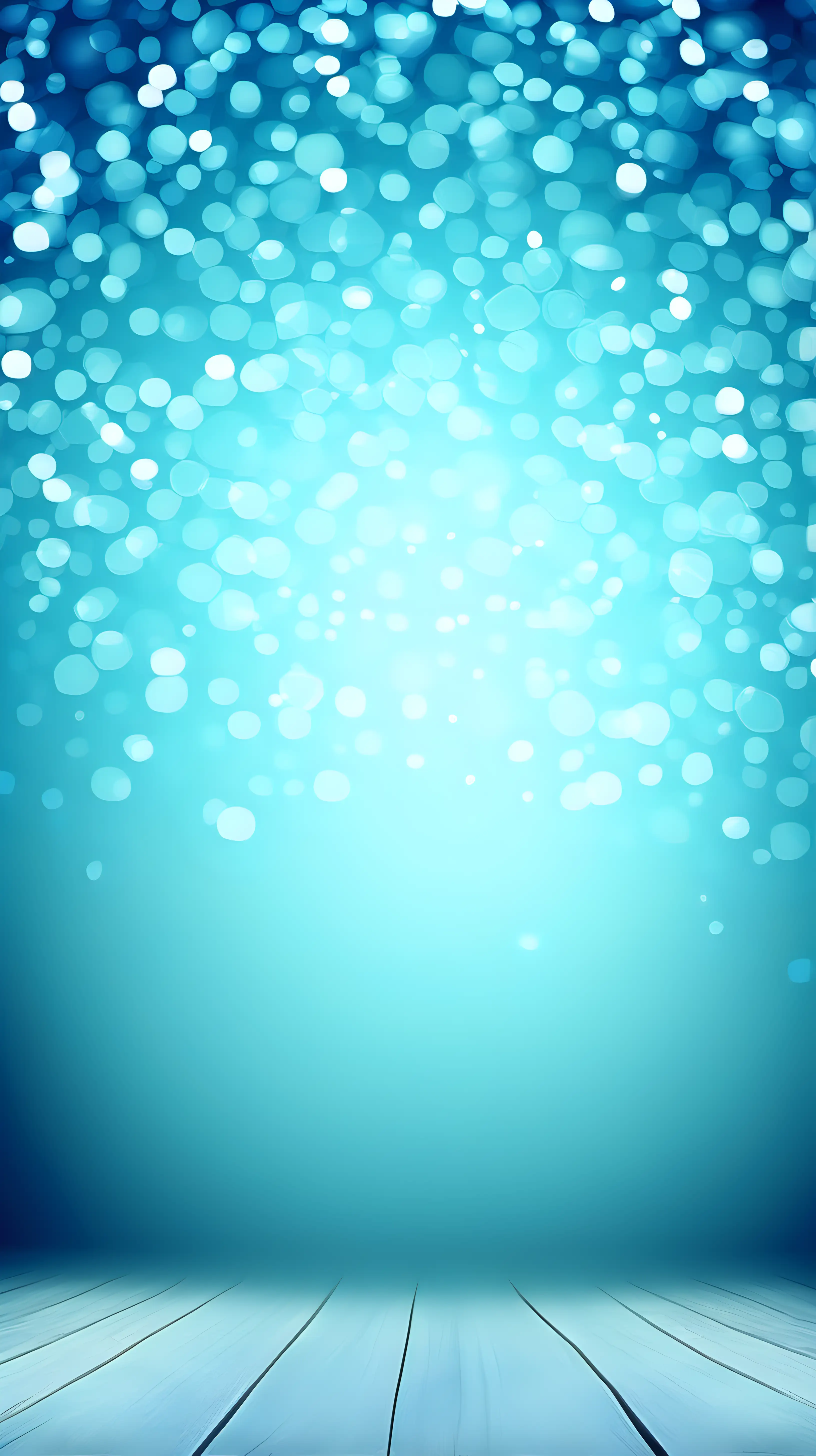 Ethereal Blue and Powder Blue Bokeh Background with Subtle Lower Level Floor