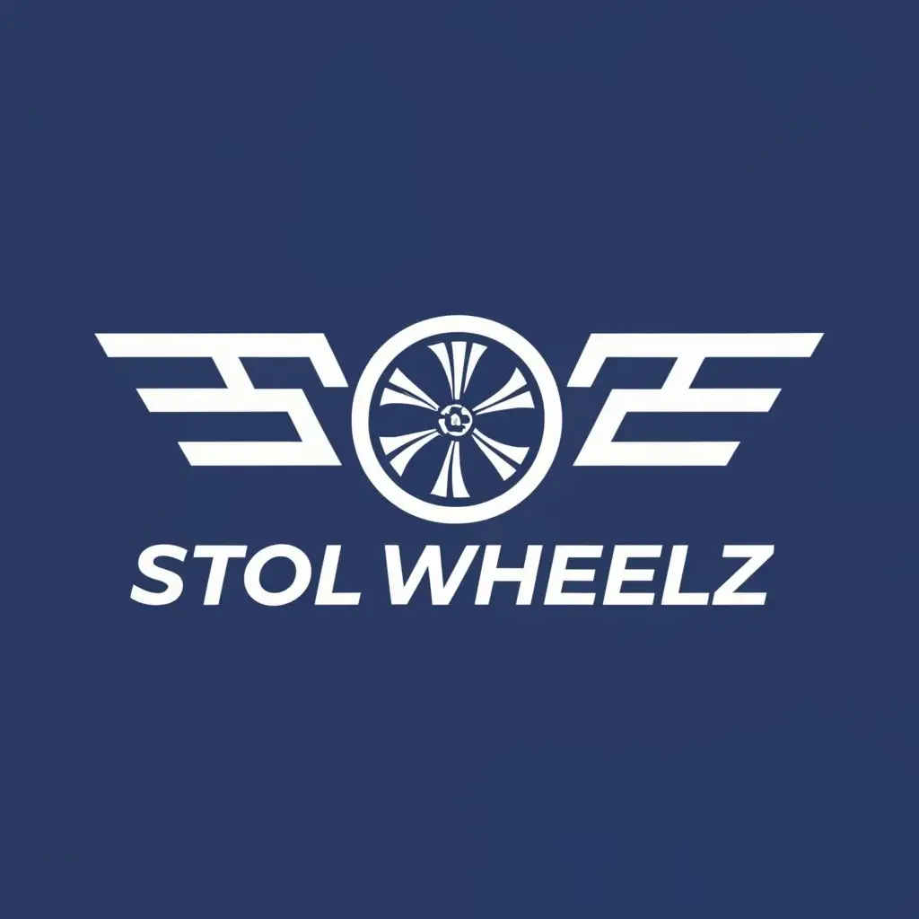 a logo design,with the text "STOL Wheelz", main symbol:Logo to invoke the feeling that our brand of custom wheel is fit for the experimental airplane industry,Moderate,clear background