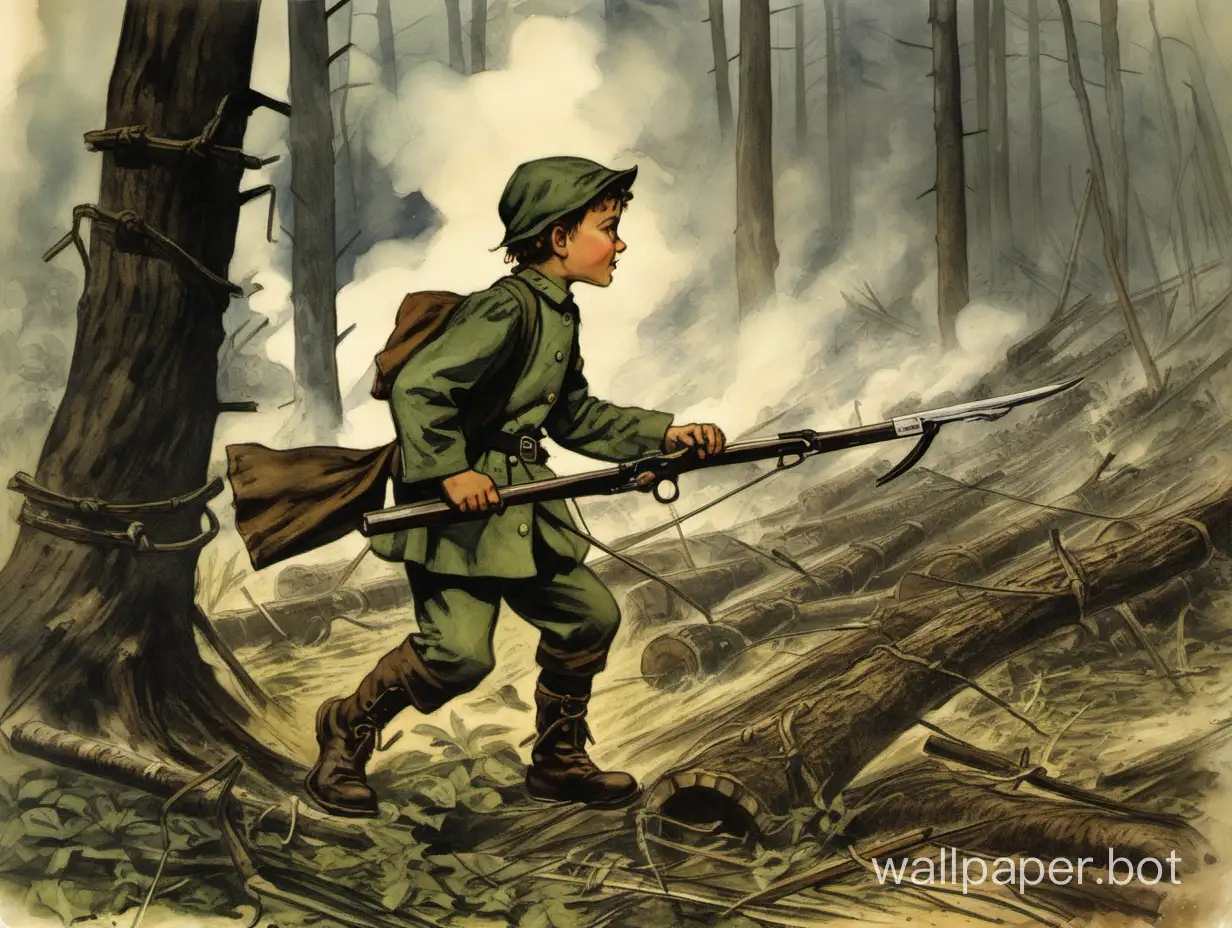 Courageous-Boy-Pioneer-Battles-Germans-in-the-Forest