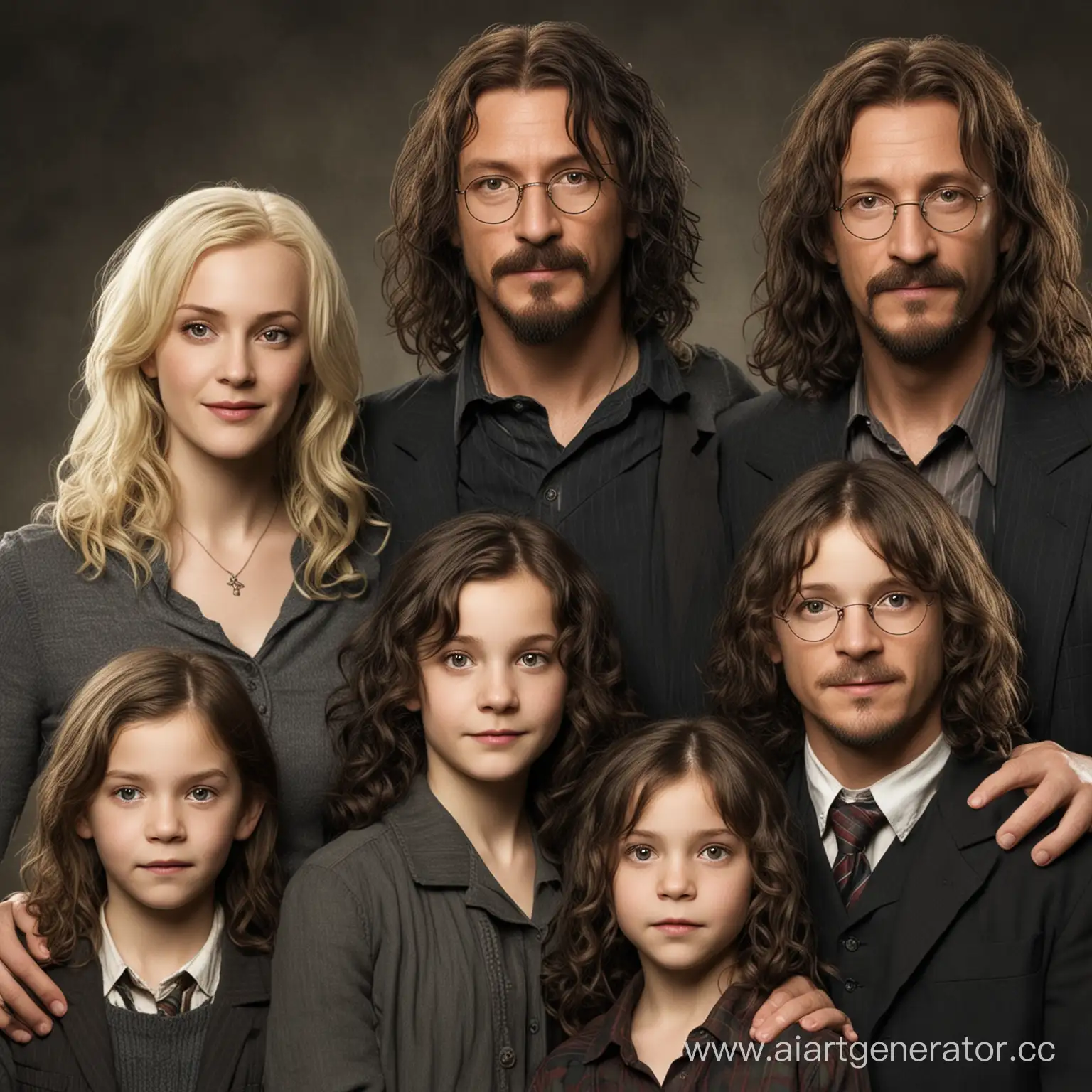 Sirius Black and his wife are blonde with shoulder-length hair, and their twin children are in the Order of the Phoenix.