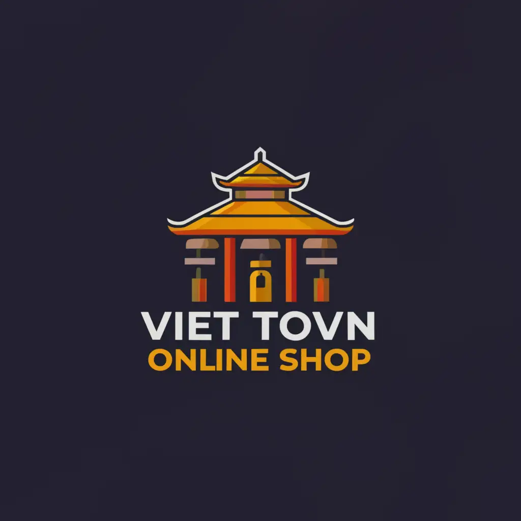 a logo design,with the text "Viet Town Online shop", main symbol:Vietnam mart,Moderate,be used in Restaurant industry,clear background