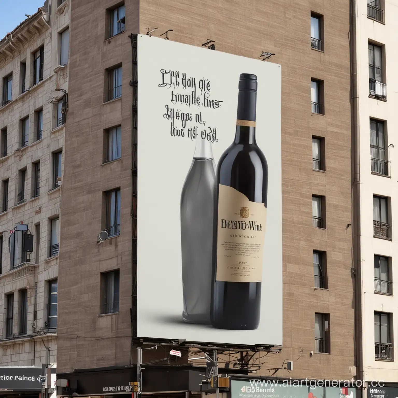 дорогая бутылка вина. билборд. наружная реклама
