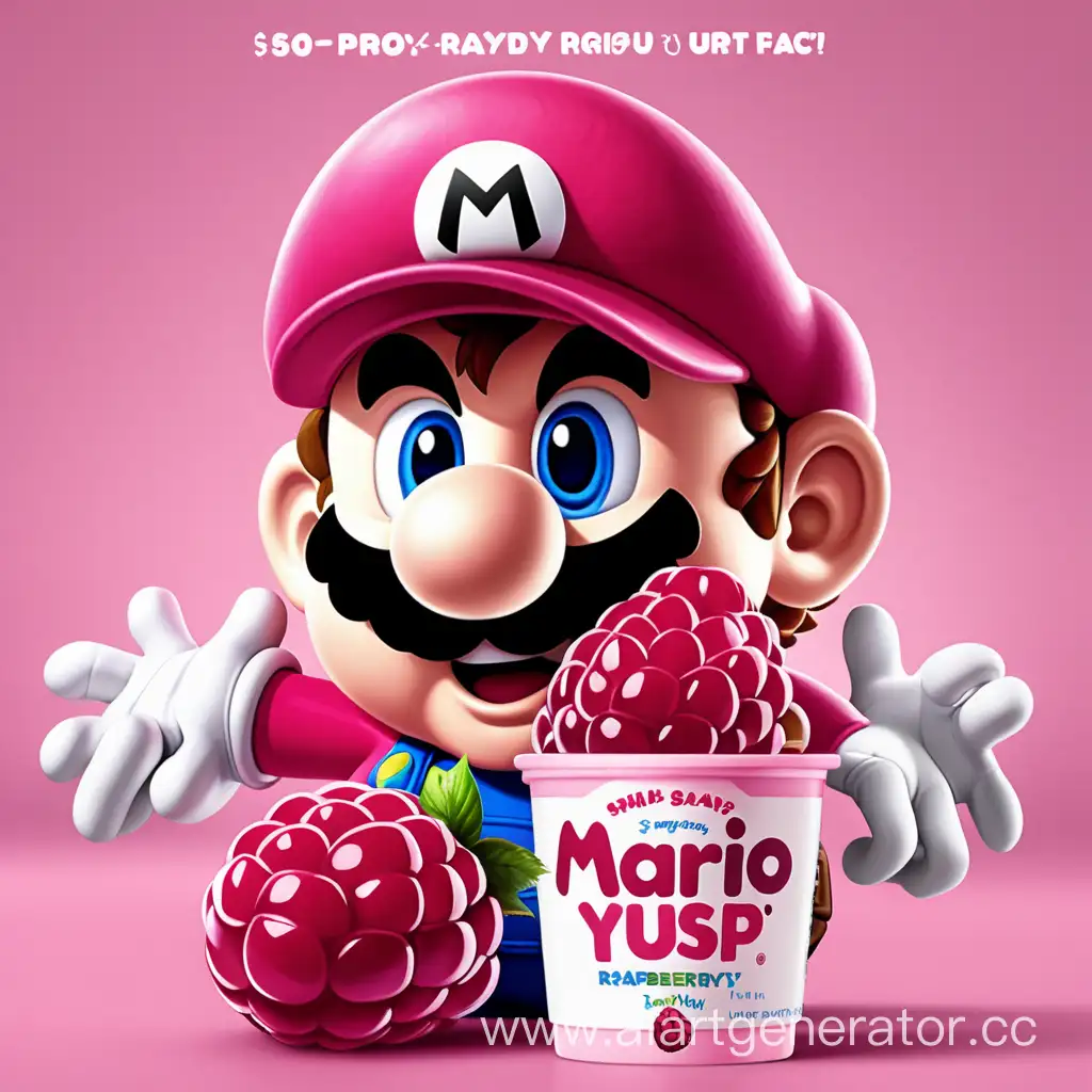 Mario-Promotes-Raspberry-Yogurt-with-a-Surprise-Twist