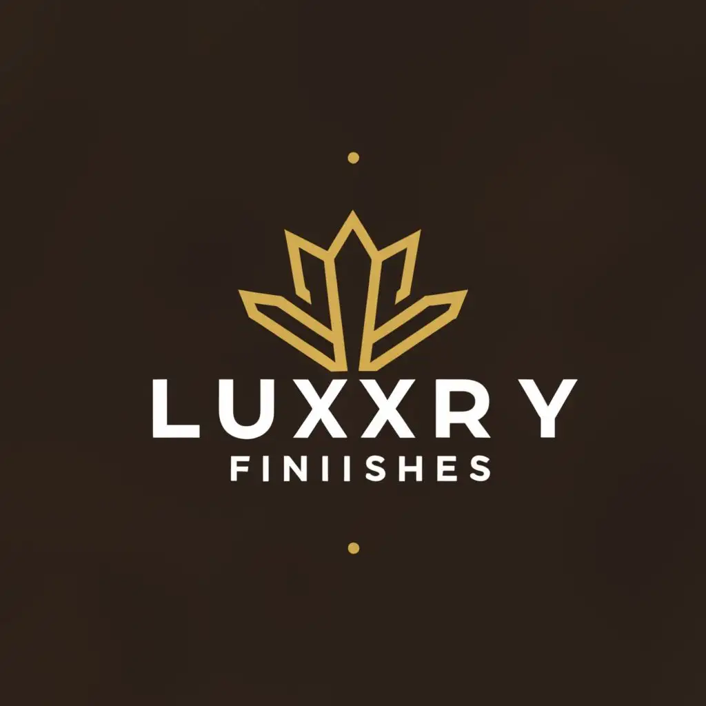a logo design,with the text "Luxury Finishes", main symbol:Crown,Minimalistic,be used in Construction industry,clear background