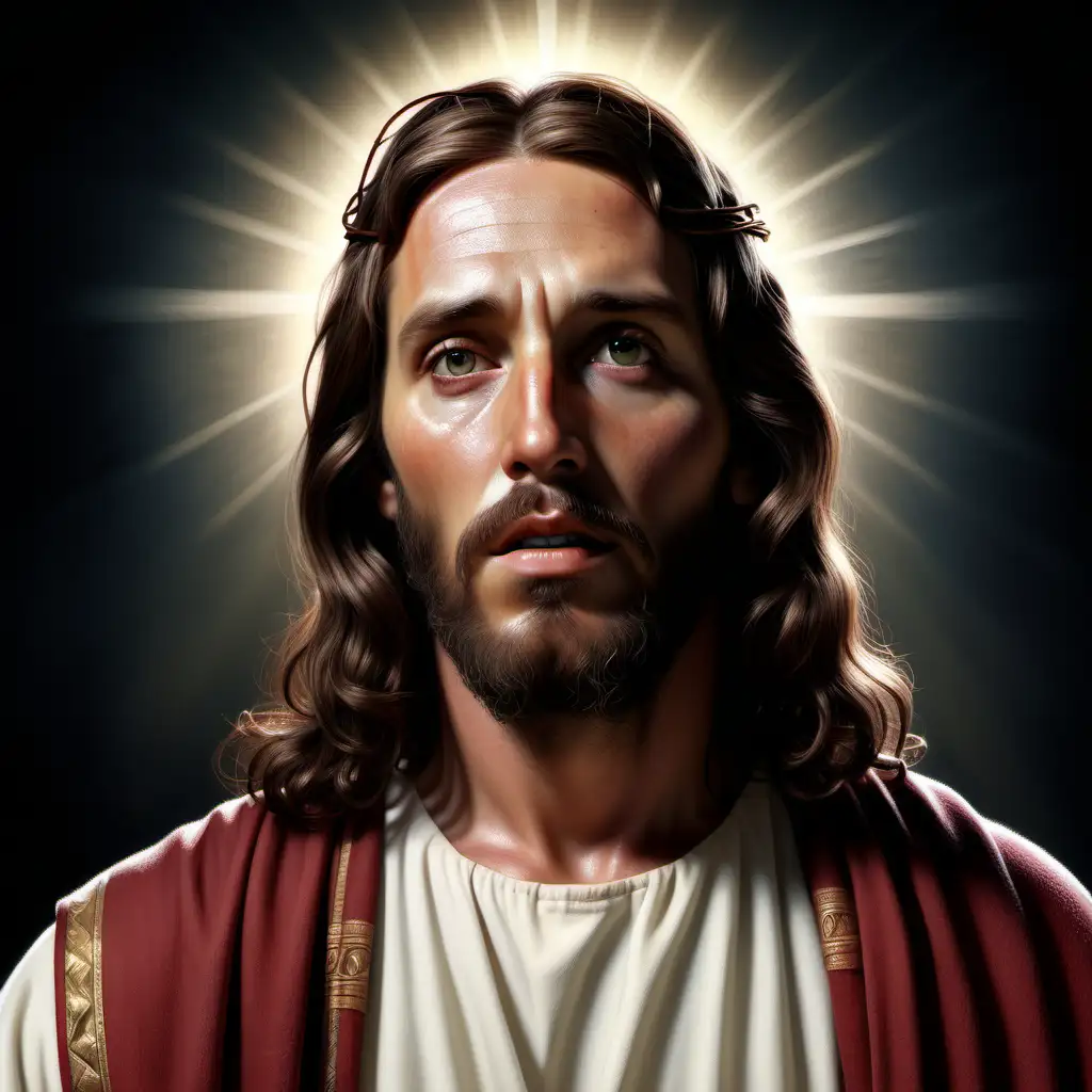Hyperrealistic Jesus Portrait with Divine Aura