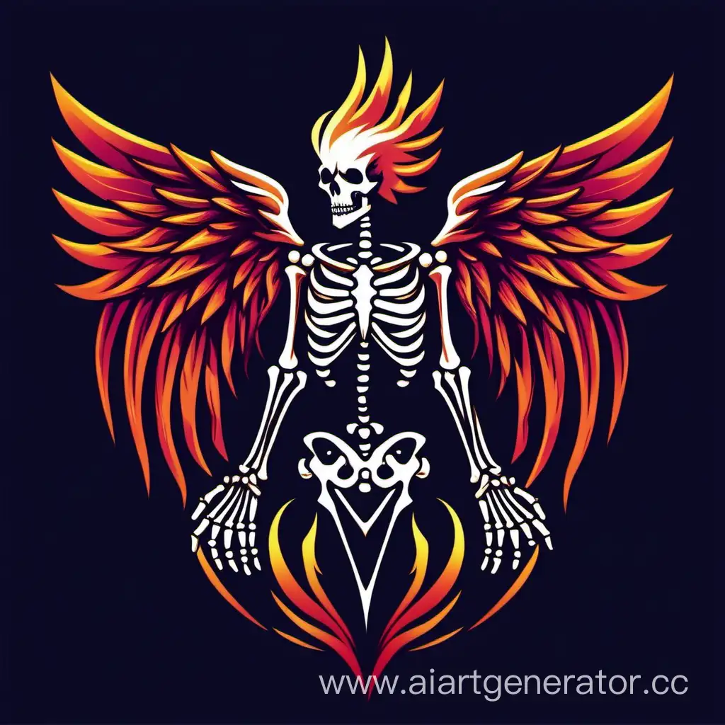 Majestic-Phoenix-Skeleton-Logo-Design-for-Striking-Brand-Identity