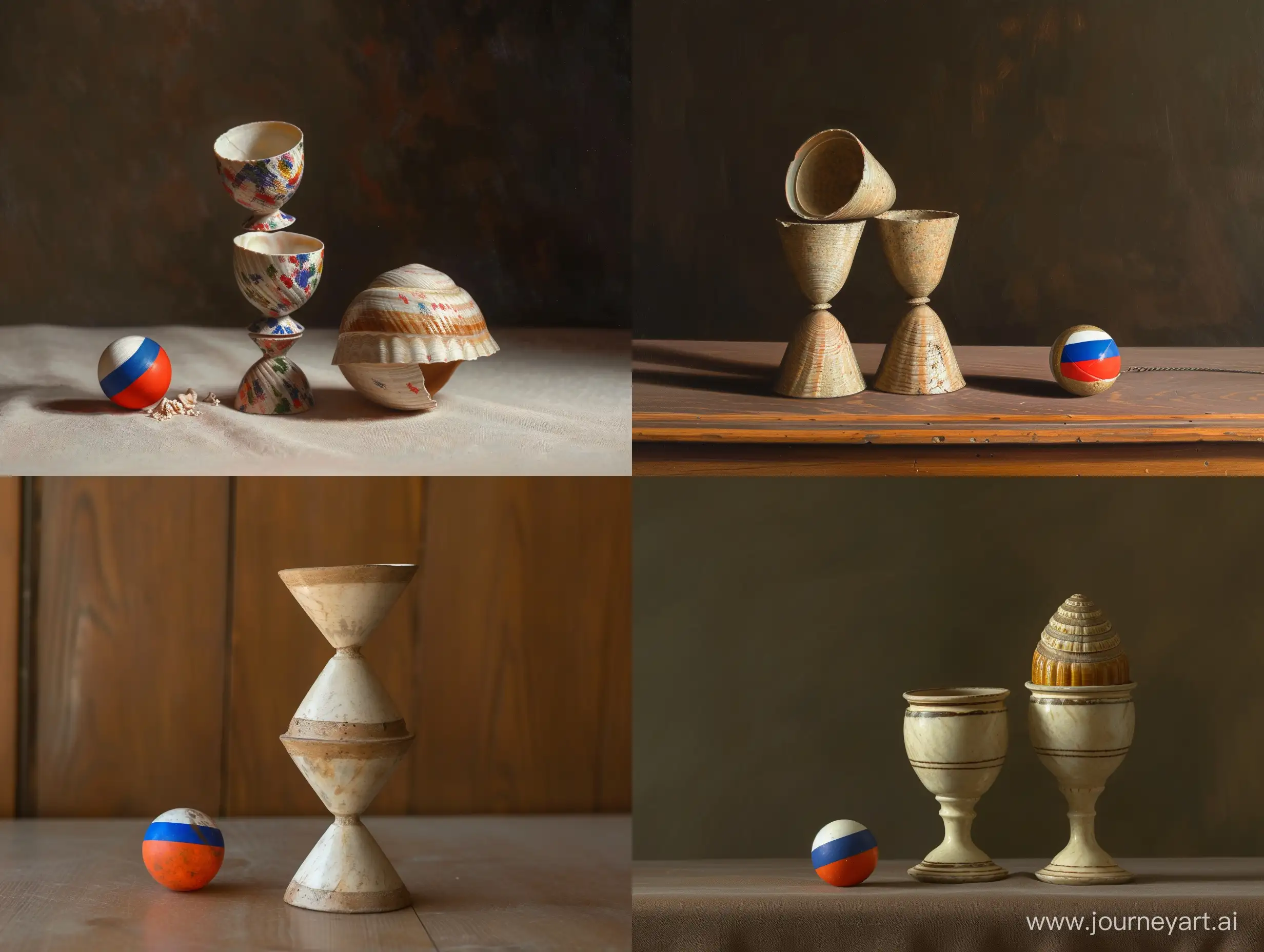 Russian-Flag-Ball-Shell-Game-with-Three-UpsideDown-Cups