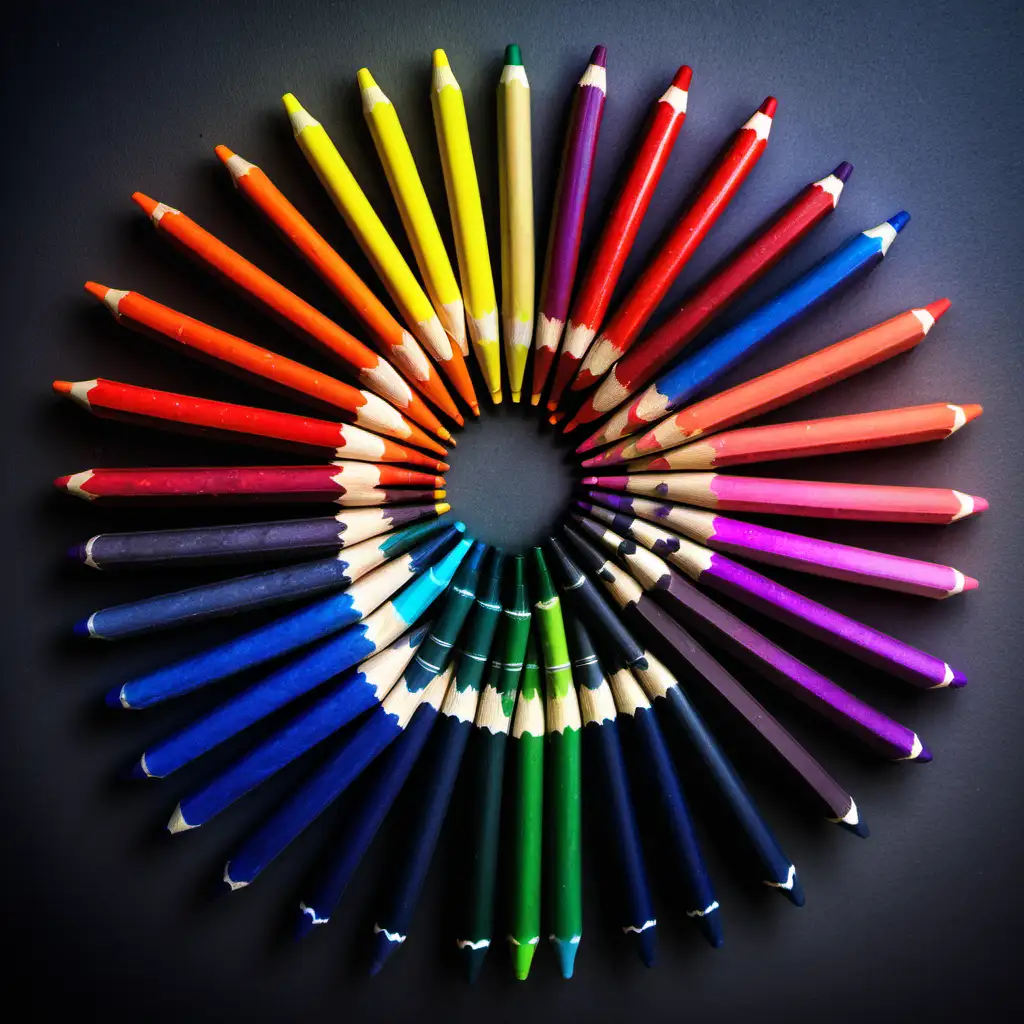 Vibrant Arrangement of Color Crayons for Creative Expression