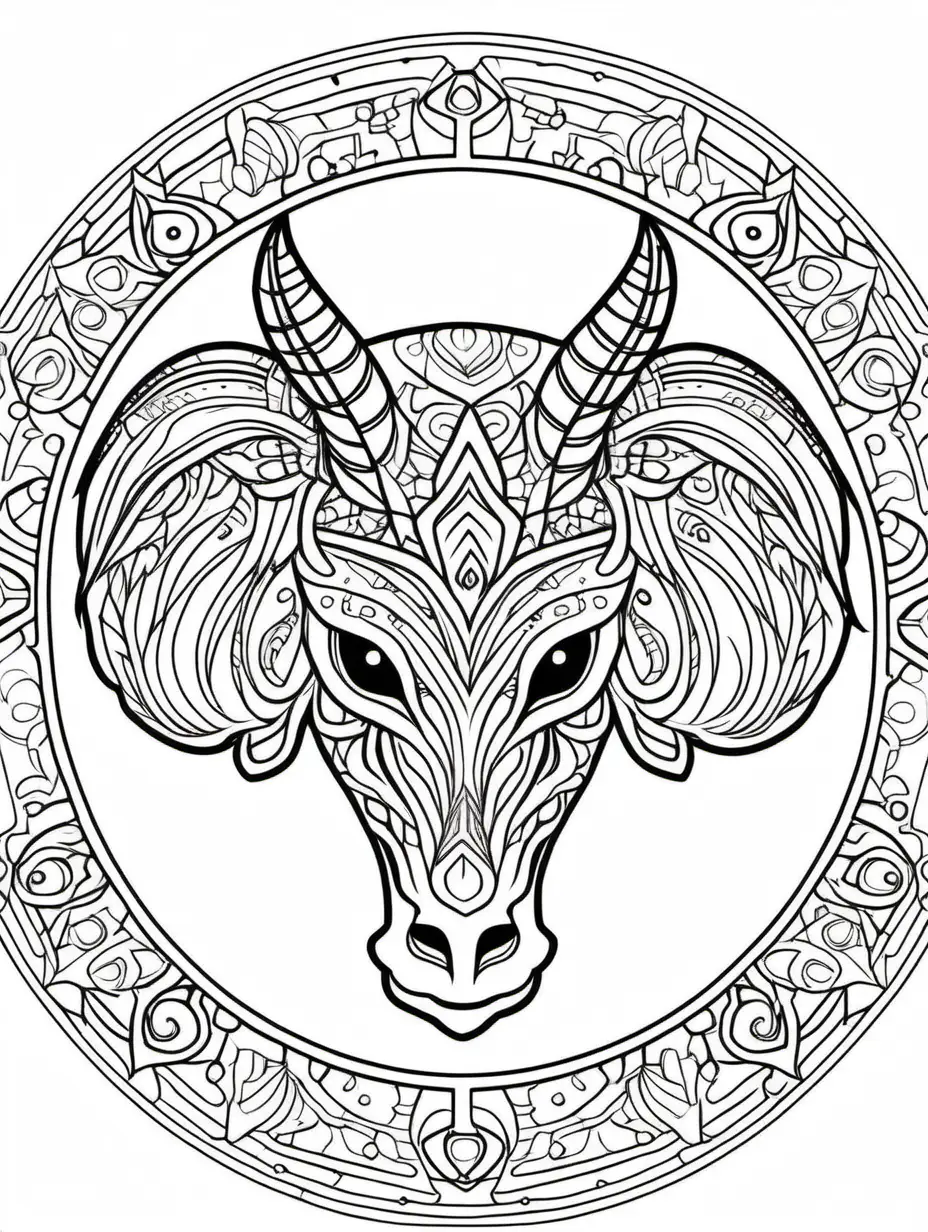 Mandala Coloring Page with Exquisite Oryx Illustrations