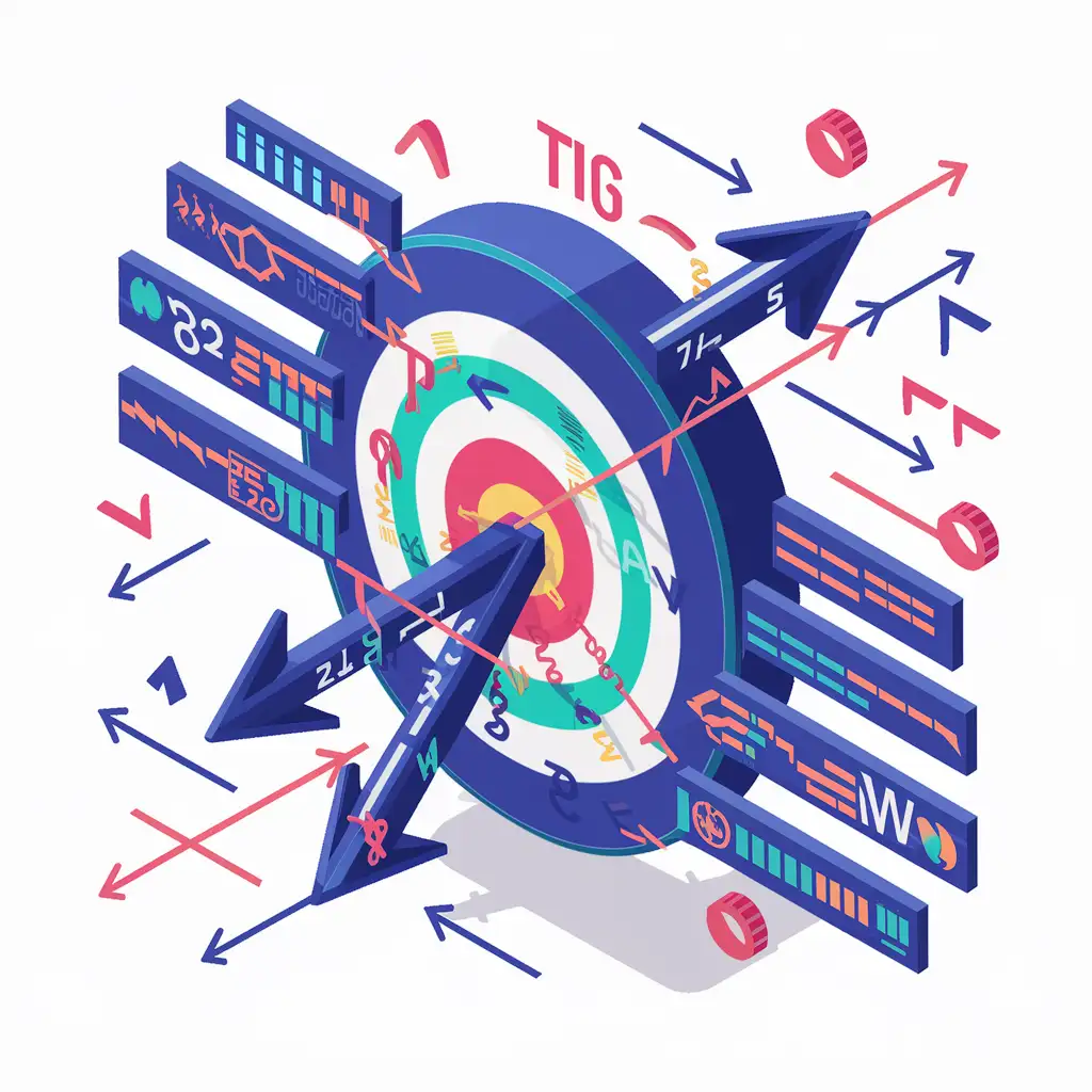Isometric-Target-with-Flowing-Data-Arrows-Digital-Information-Visualization-Concept