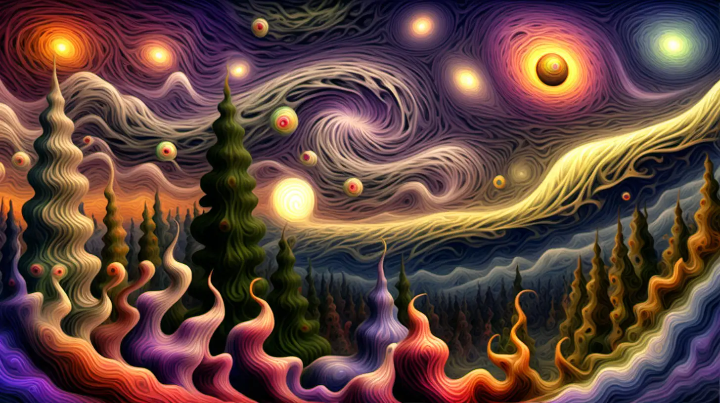 Vibrant Dreamscapes AIGenerated Abstract Art with Deep Dream Imagery