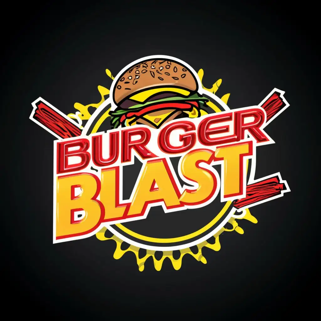 LOGO-Design-for-Burger-Blast-Delicious-Burgers-and-Chicken-Strips-Emblem
